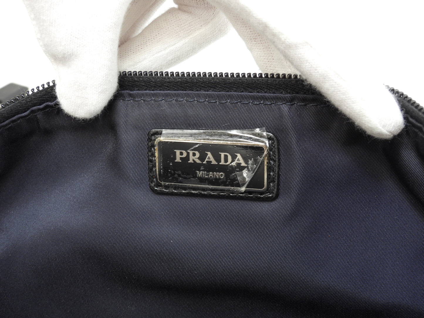 プラダ ボディバッグ中 ナイロン 紺 ウエストバッグ ヒップバッグ 美品@164 4