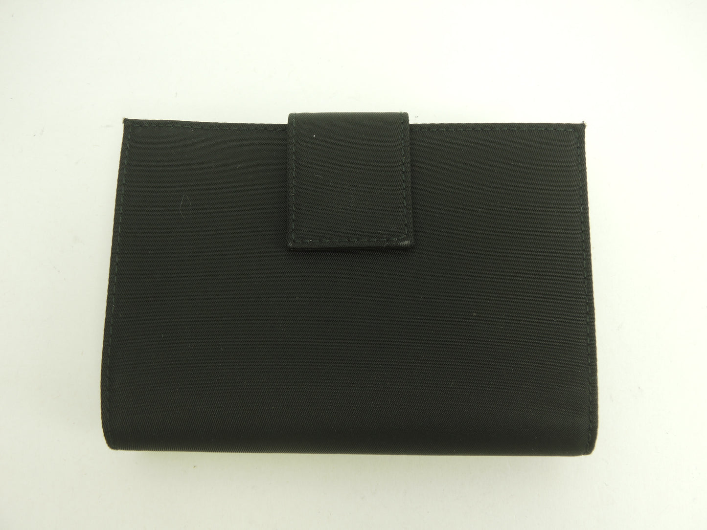 プラダ コンパクトウォレット ナイロン/サフィアーノ 黒 Wホック財布 未使用@129