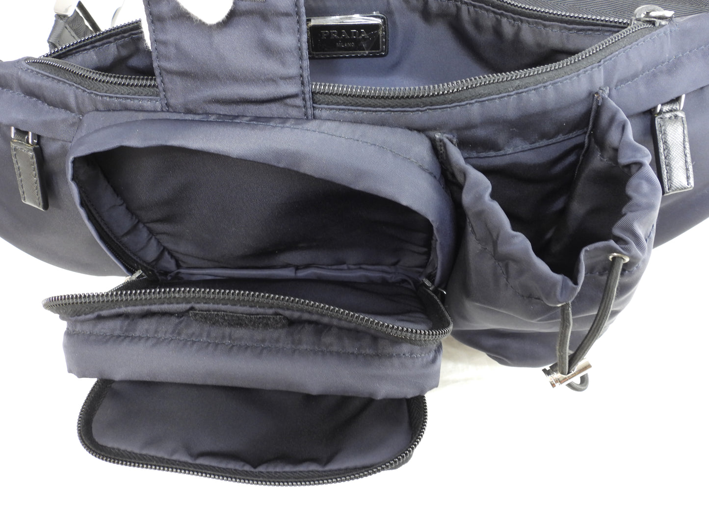 プラダ ボディバッグ中 ナイロン 紺 ウエストバッグ ヒップバッグ 美品@164 4