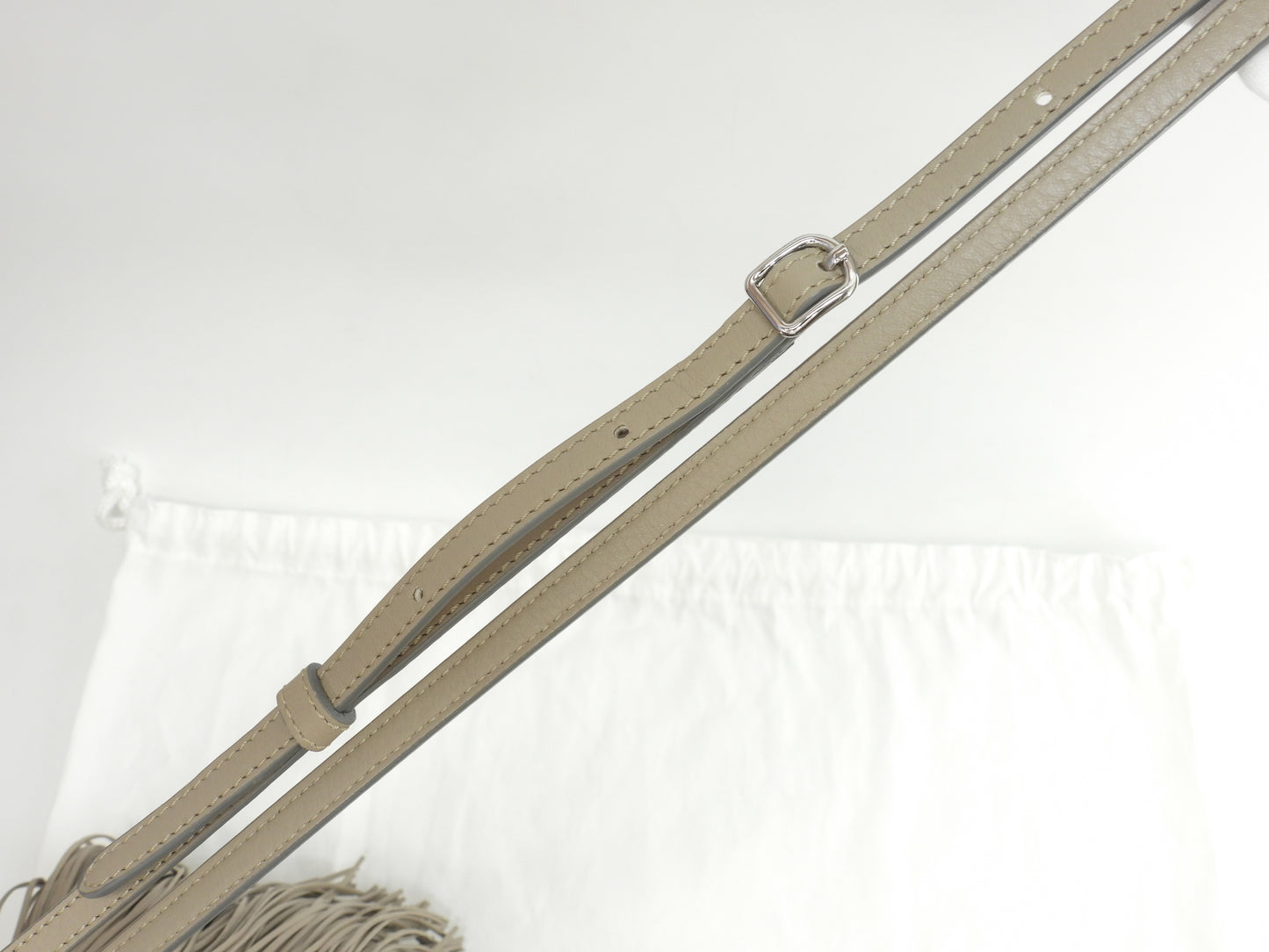 J&Mdavidson カーニバルミニ フリンジ レザー灰 ポシェット 2Wayハンドバッグ 極美品@TBJ