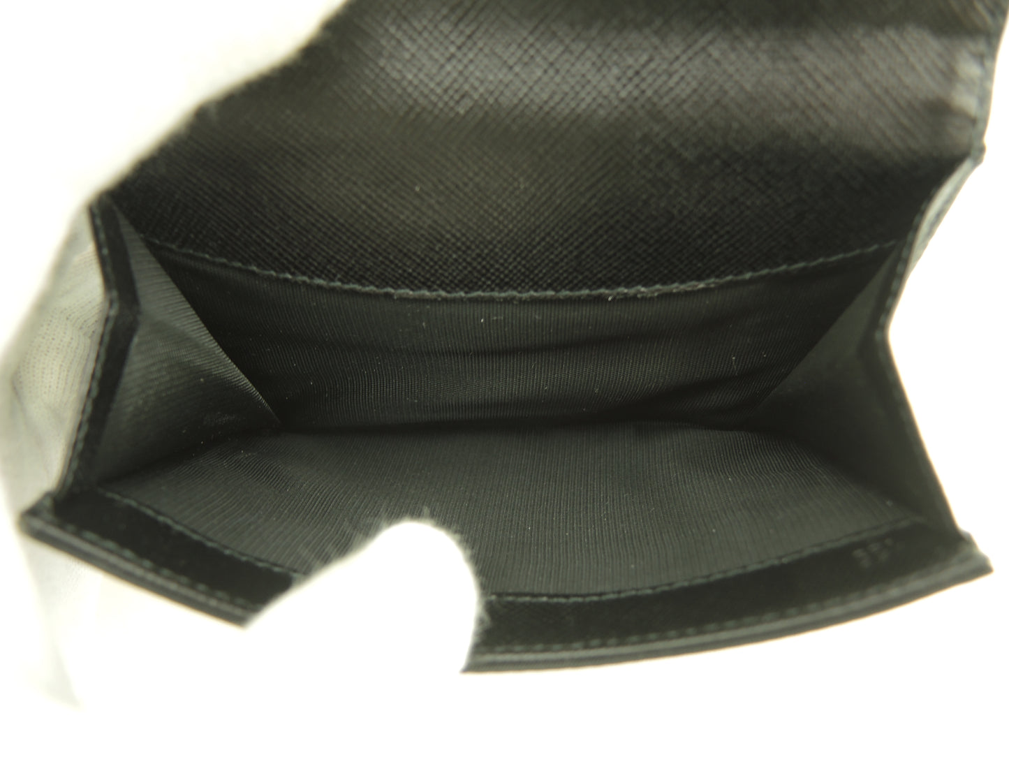 プラダ コンパクトウォレット ナイロン/サフィアーノ 黒 Wホック財布 未使用@129