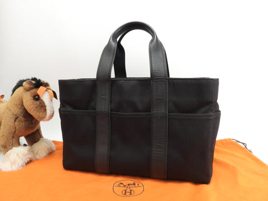 エルメス アカプルコMM ナイロン革 黒 ハンドバック トートバッグ 美品@ 1