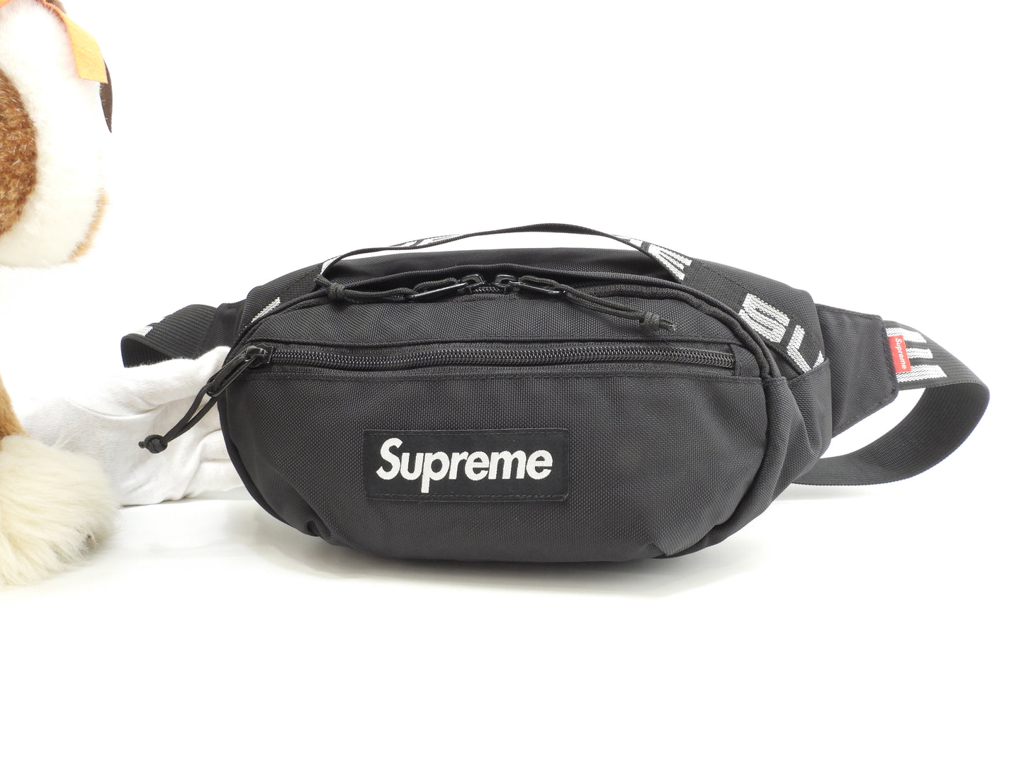 シュプリーム ボディバッグ Supremeロゴ ナイロン黒 バムバッグ ハンドバッグ 美品@ 6