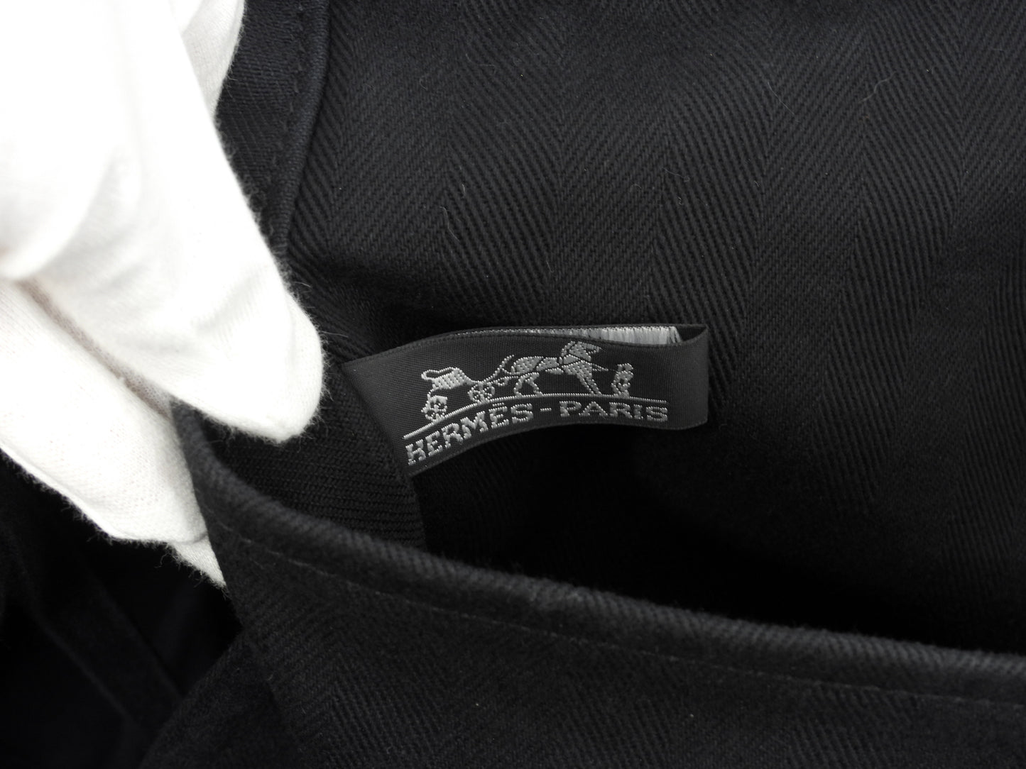 エルメス ヴァルパライソMM コットン/レザー 黒 ハンドバッグ トートバッグ 美品@ 60