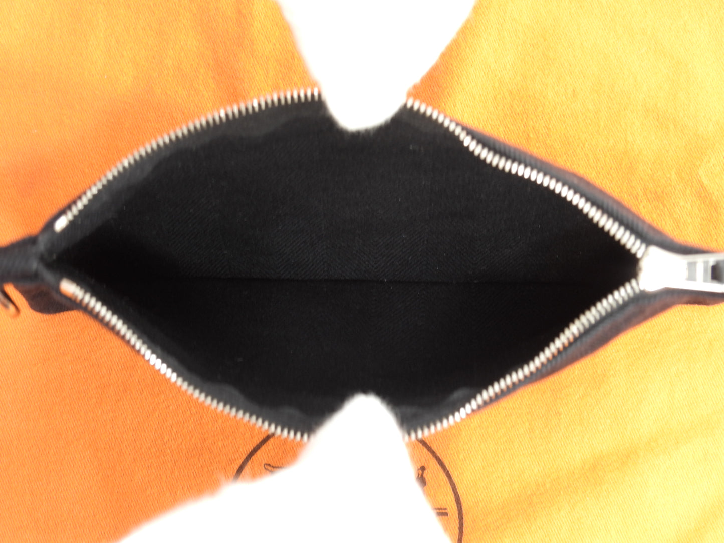 エルメス ヴァルパライソMM コットン/レザー 黒 ハンドバッグ トートバッグ 美品@ 60