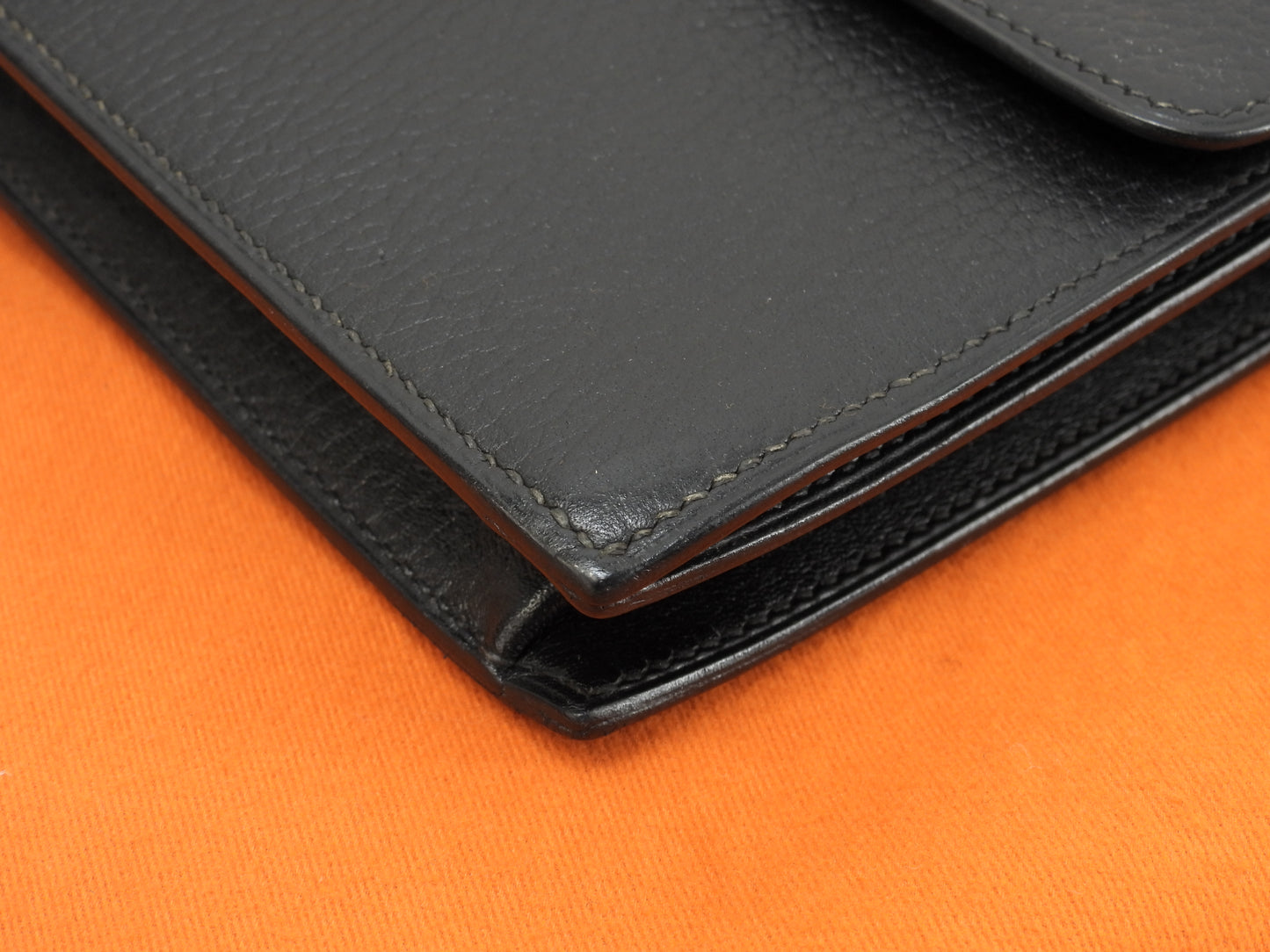 エルメス ジェット アルデンヌ黒 ゴールド金具 セカンドバッグ クラッチバッグ 美品@○Z