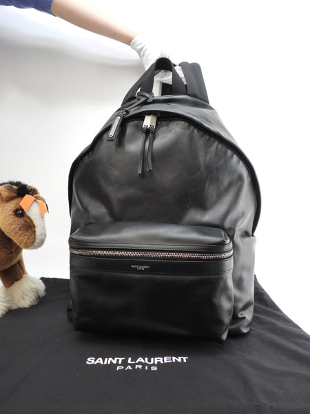 Saint Laurent Backpack City YSL Leather Black Rucksack Bag Very Good Condition 8