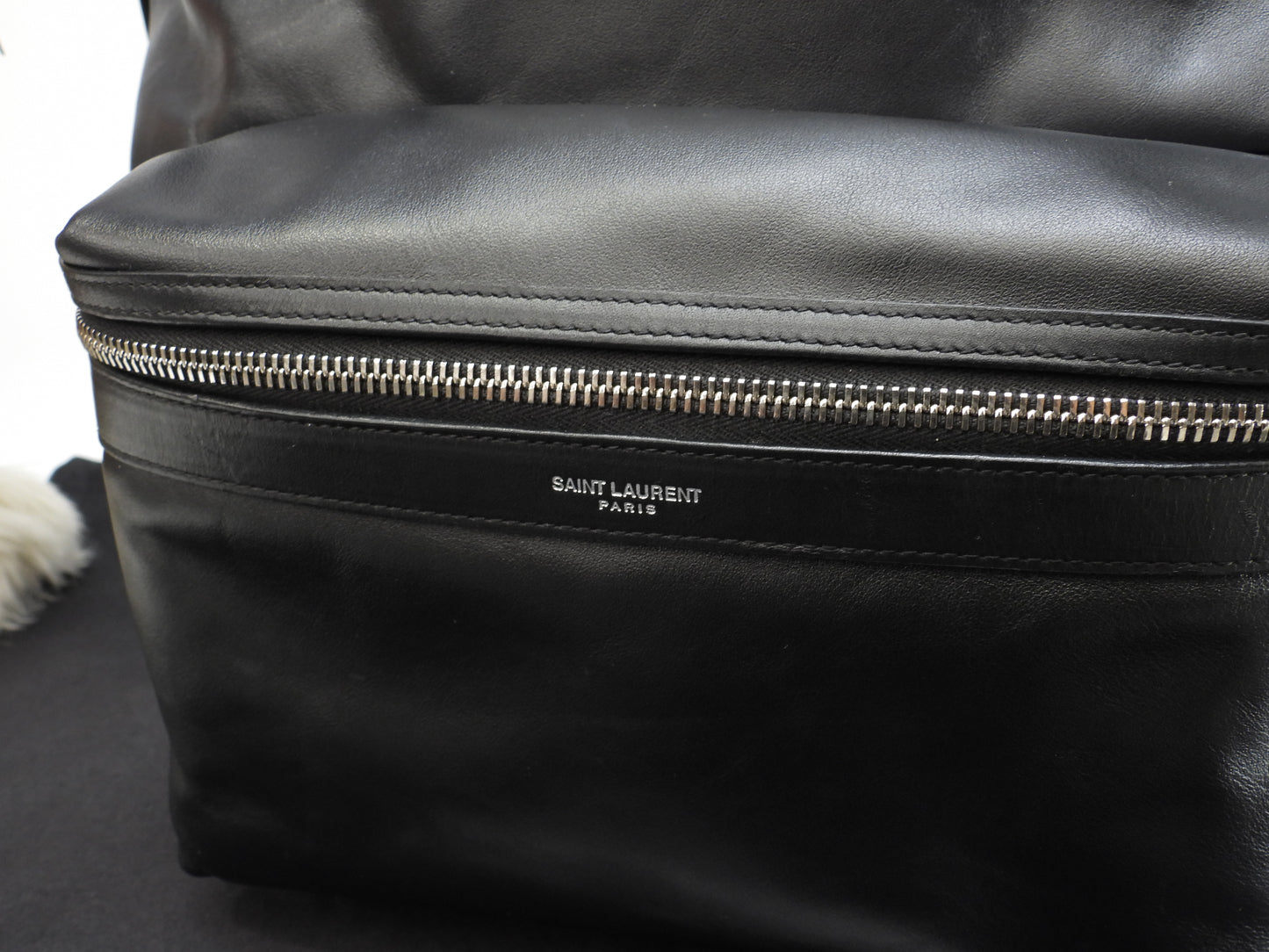 Saint Laurent Backpack City YSL Leather Black Rucksack Bag Very Good Condition @ 8