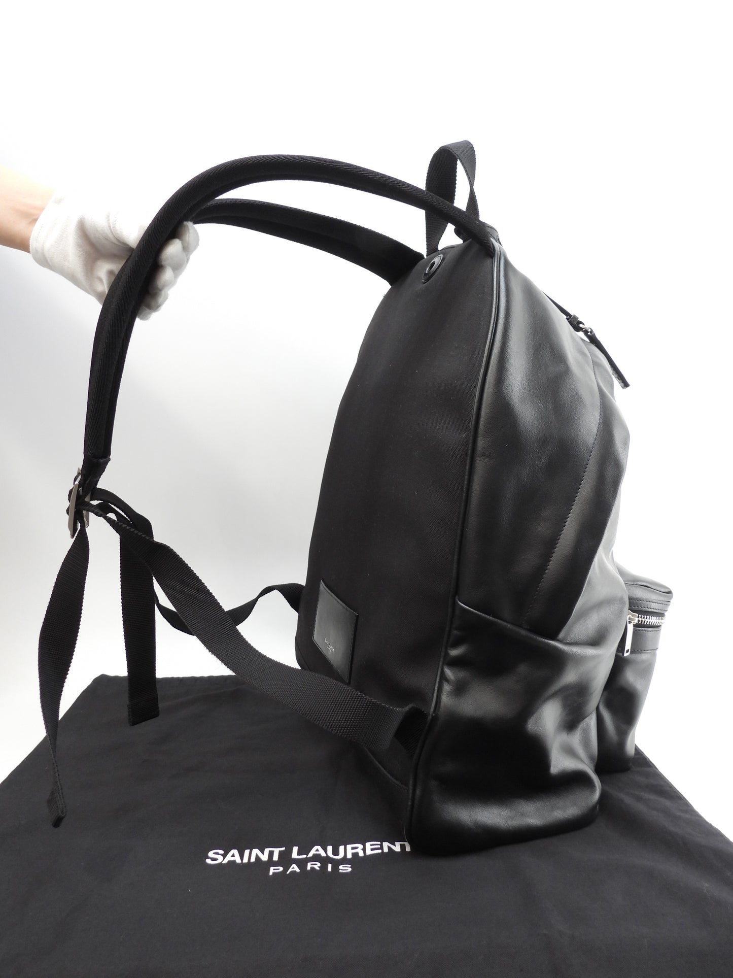 Saint Laurent Backpack City YSL Leather Black Rucksack Bag Very Good Condition @ 8