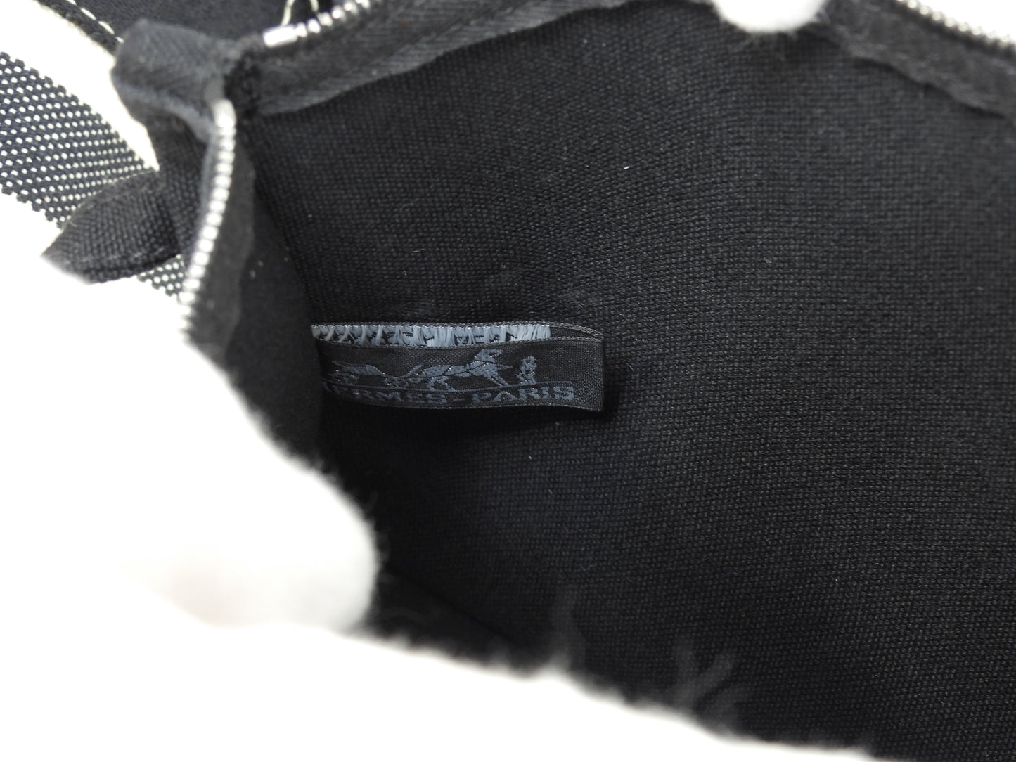 エルメス カンヌPM コットンデニム 黒白 ハンドバッグ トートバッグ 極美品@ 3
