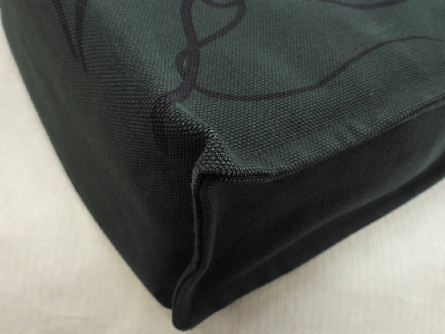 エルメス エトリヴィエール スティープル 緑コットンデニム焦茶革 ショルダーバッグ@□Q 2