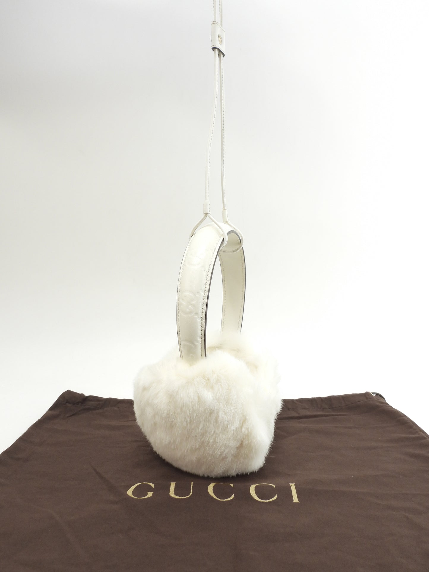 グッチ イヤーマフ シマ ラビット白 耳当て 未使用品@ 29