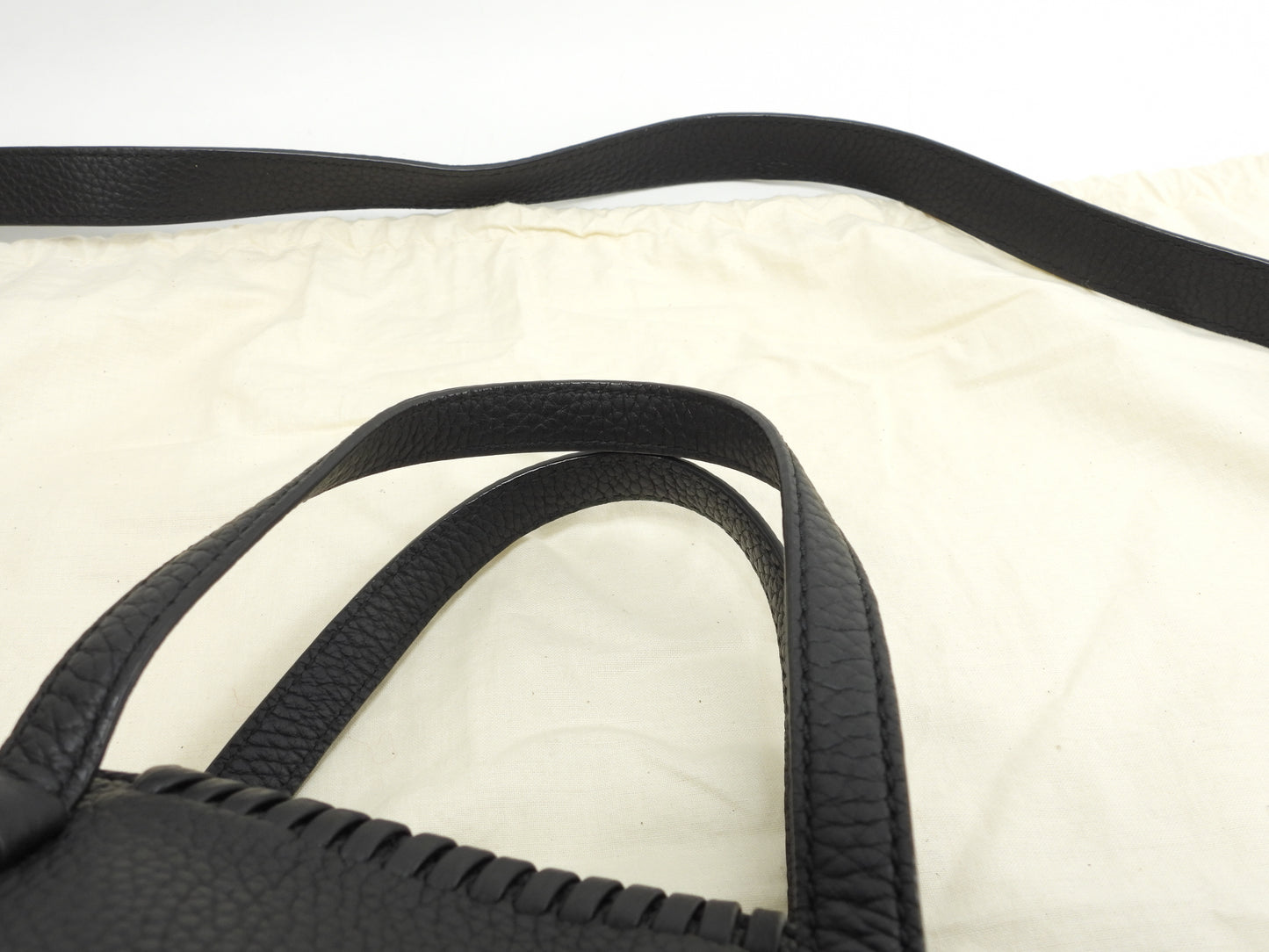 サルヴァトーレフェラガモ s付ハンドバッグ ガンチーニ トゴレザー黒 ポシェット 極美品@GG-21G715