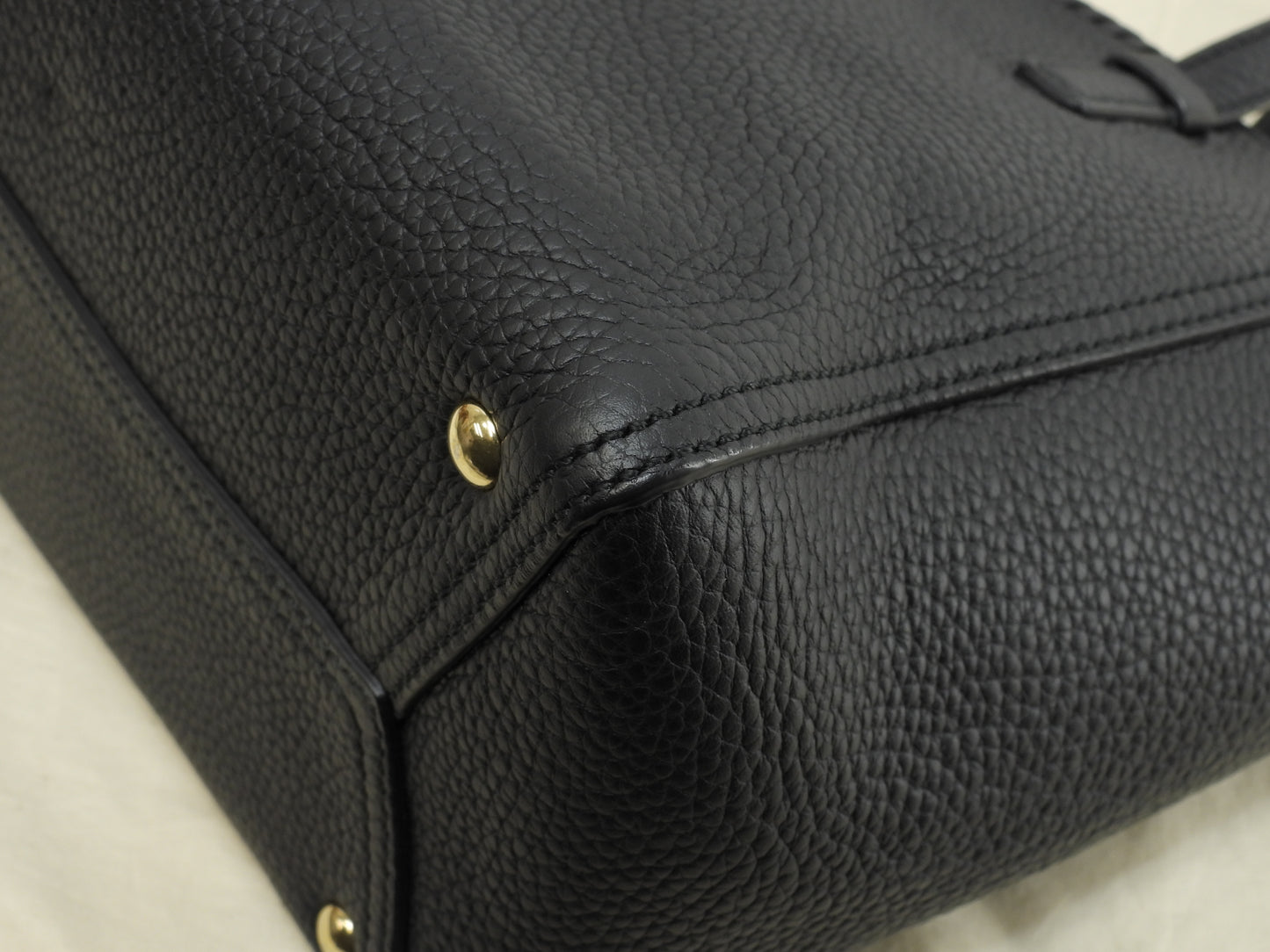 サルヴァトーレフェラガモ s付ハンドバッグ ガンチーニ トゴレザー黒 ポシェット 極美品@GG-21G715