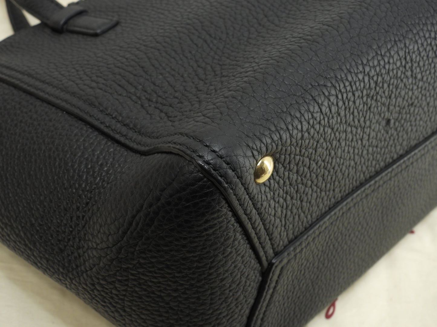 サルヴァトーレフェラガモ s付ハンドバッグ ガンチーニ トゴレザー黒 ポシェット 極美品@GG-21G715