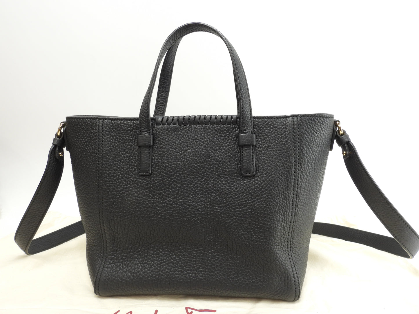 サルヴァトーレフェラガモ s付ハンドバッグ ガンチーニ トゴレザー黒 ポシェット 極美品@GG-21G715