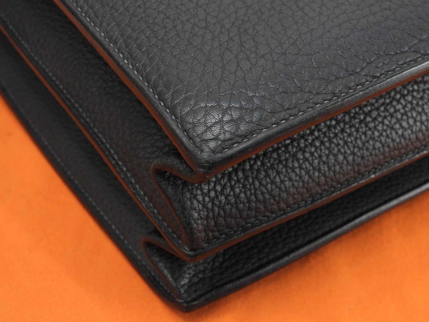 エルメス サックアデペッシュ41 フィヨルド紺 シルバー金具 メンズ書類かばん 美品@ 1