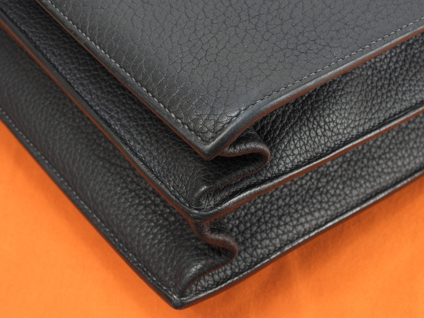 エルメス サックアデペッシュ41 フィヨルド紺 シルバー金具 メンズ書類かばん 美品@ 1