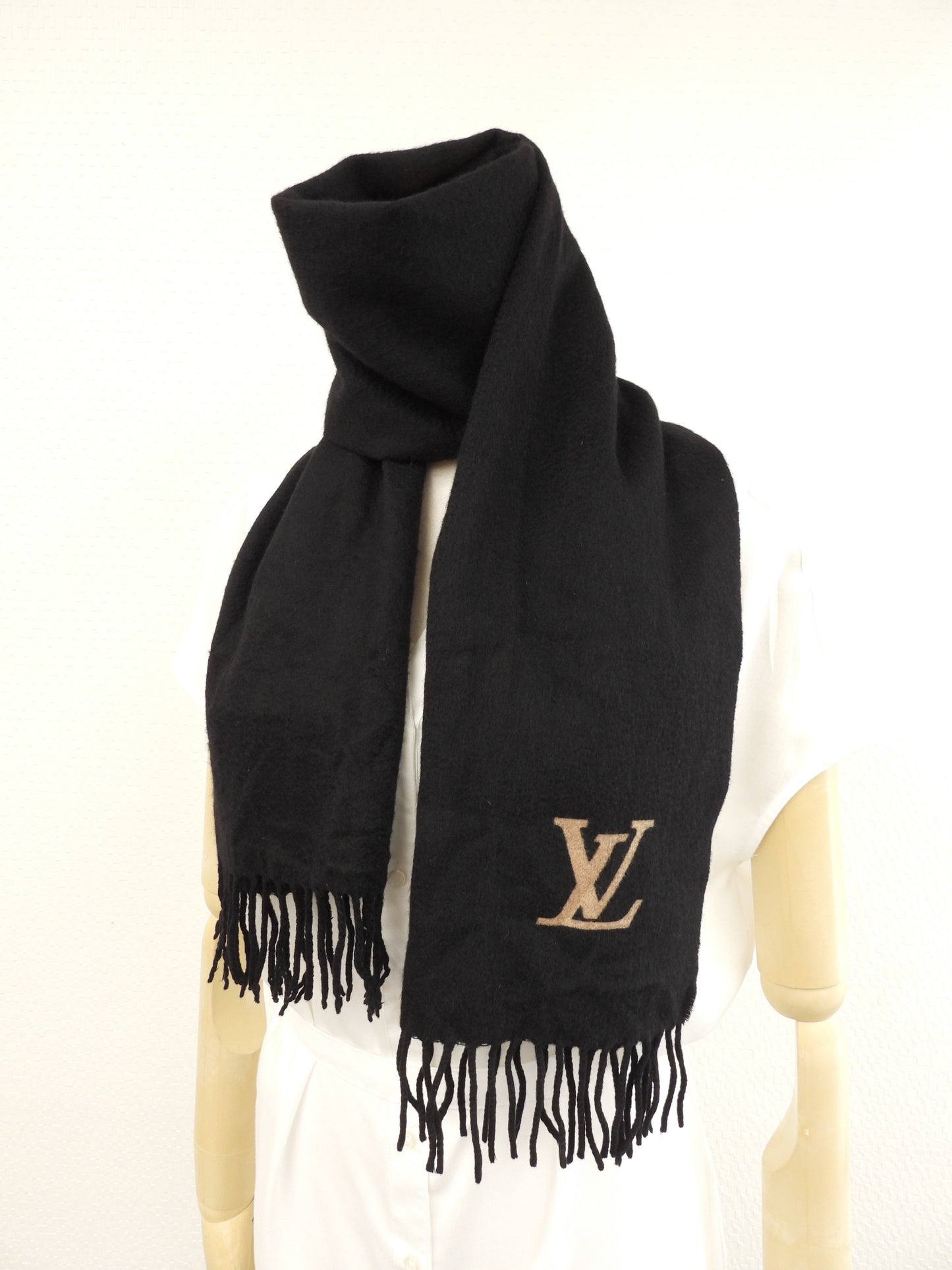 ルイヴィトン マフラー ネイビー エシャルプ LV サークル カシミヤ  