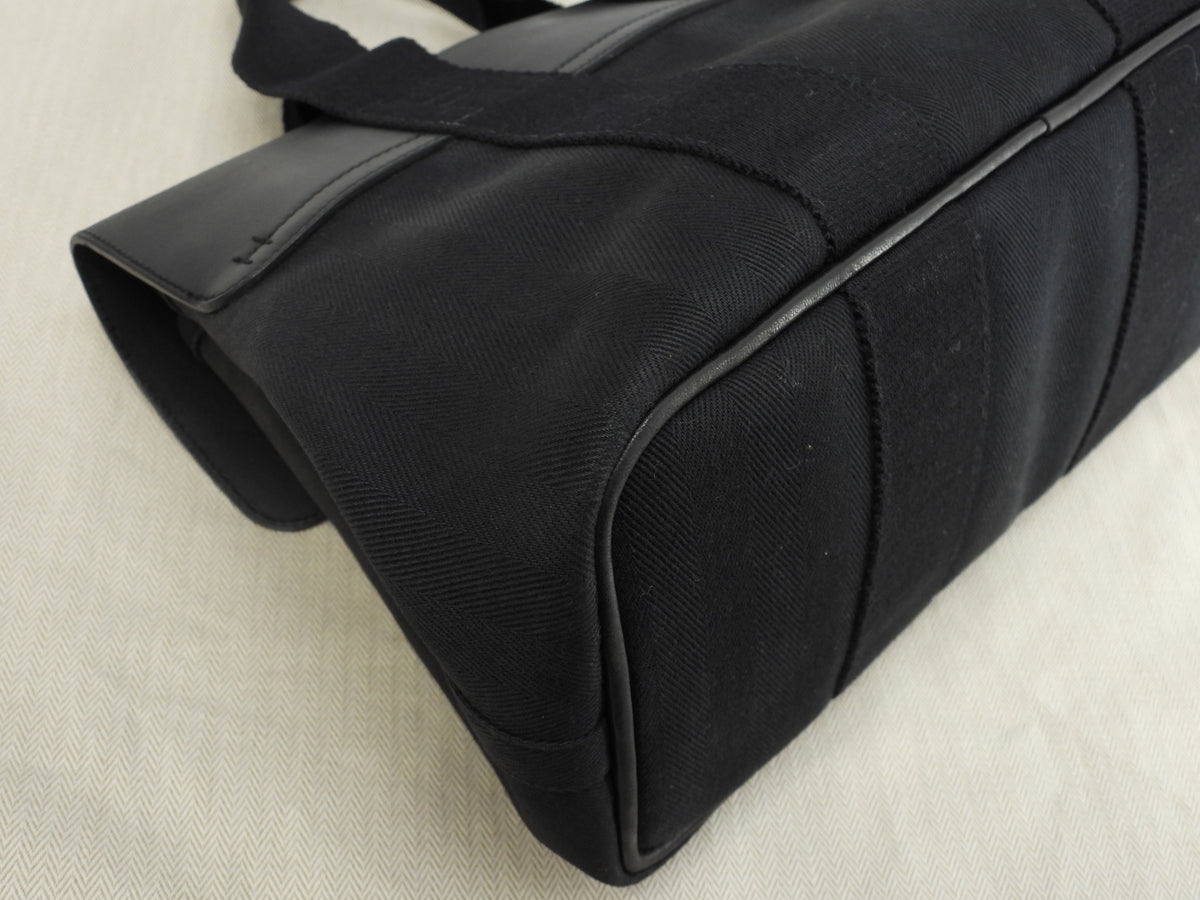 エルメス ヴァルパライソPM コットン/レザー 黒 トートバッグ 