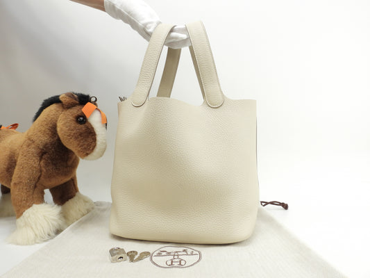 エルメス ピコタンロックMM トリヨンクレマンス クレ ハンドバッグ トートバッグ 美品@Z 5