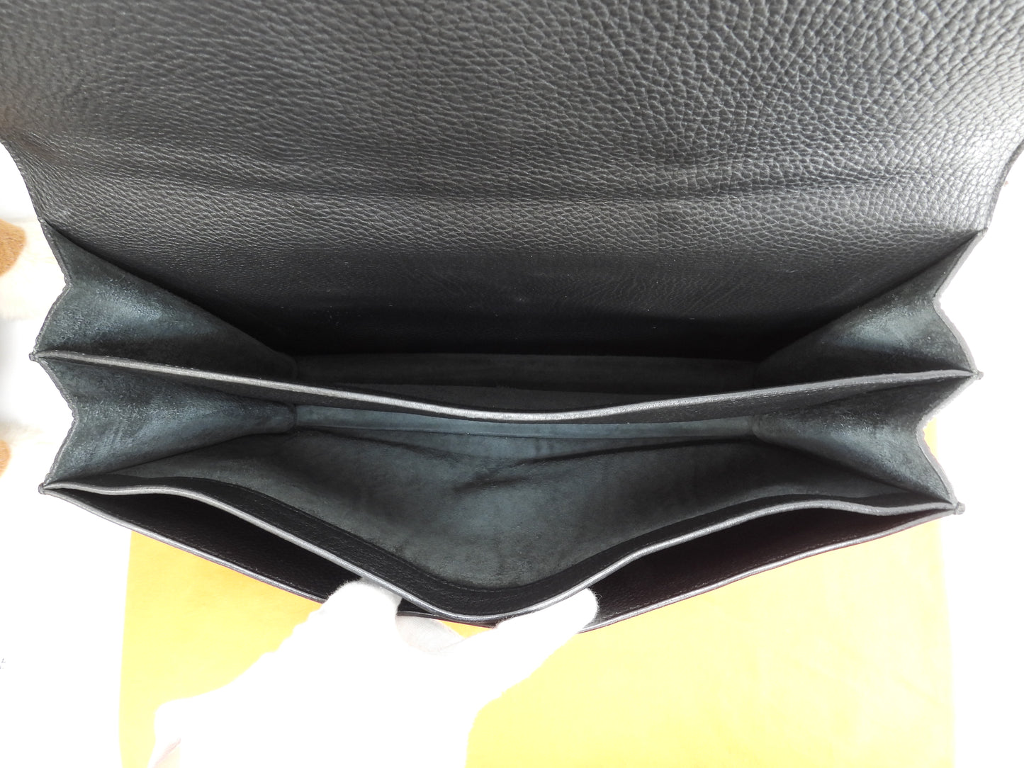 エルメス サックアデペッシュ38 フィヨルドレザー黒 シルバー金具 書類かばん 美品@ 2