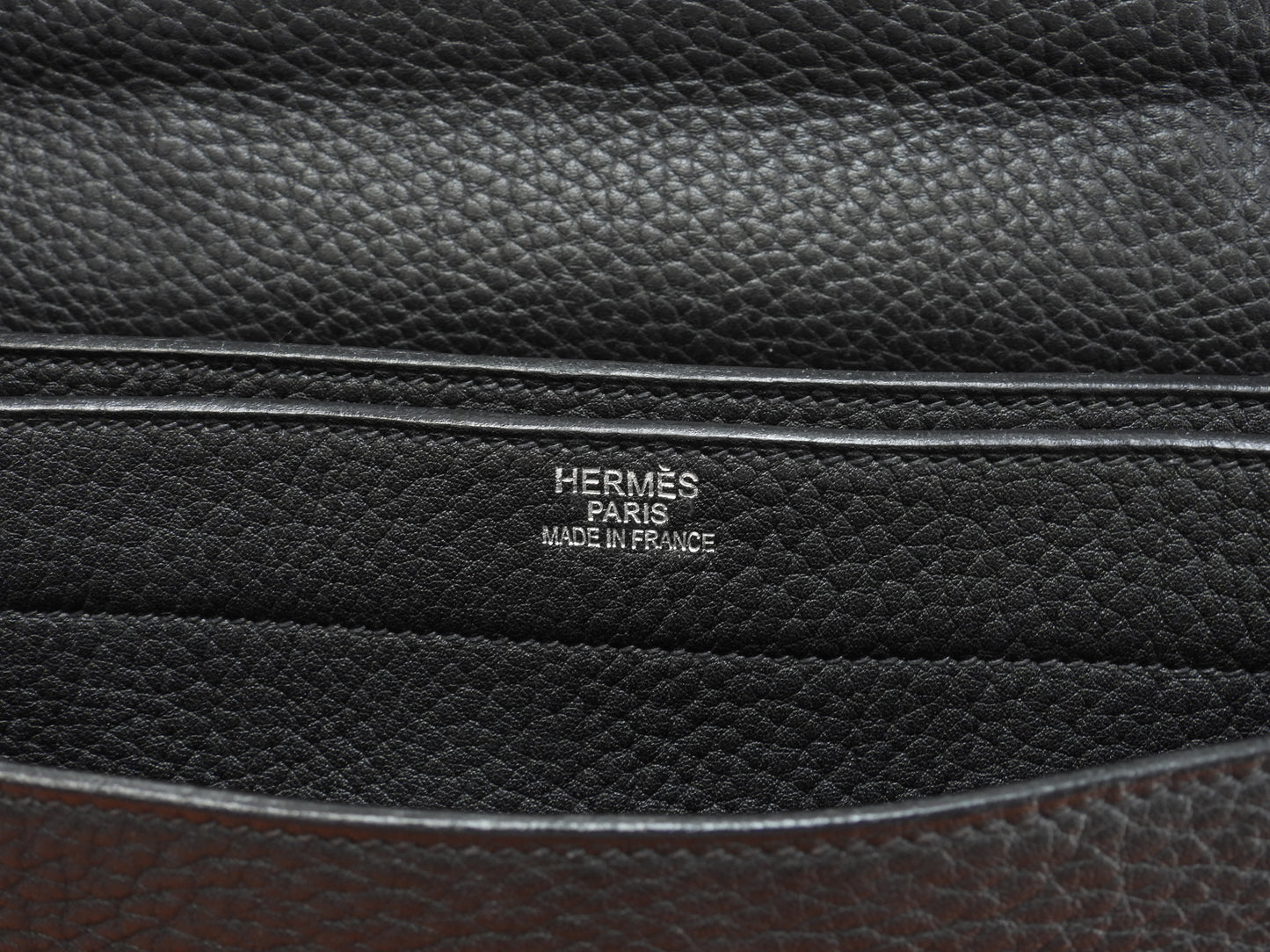エルメス サックアデペッシュ38 フィヨルドレザー黒 シルバー金具 書類かばん 美品@ 2