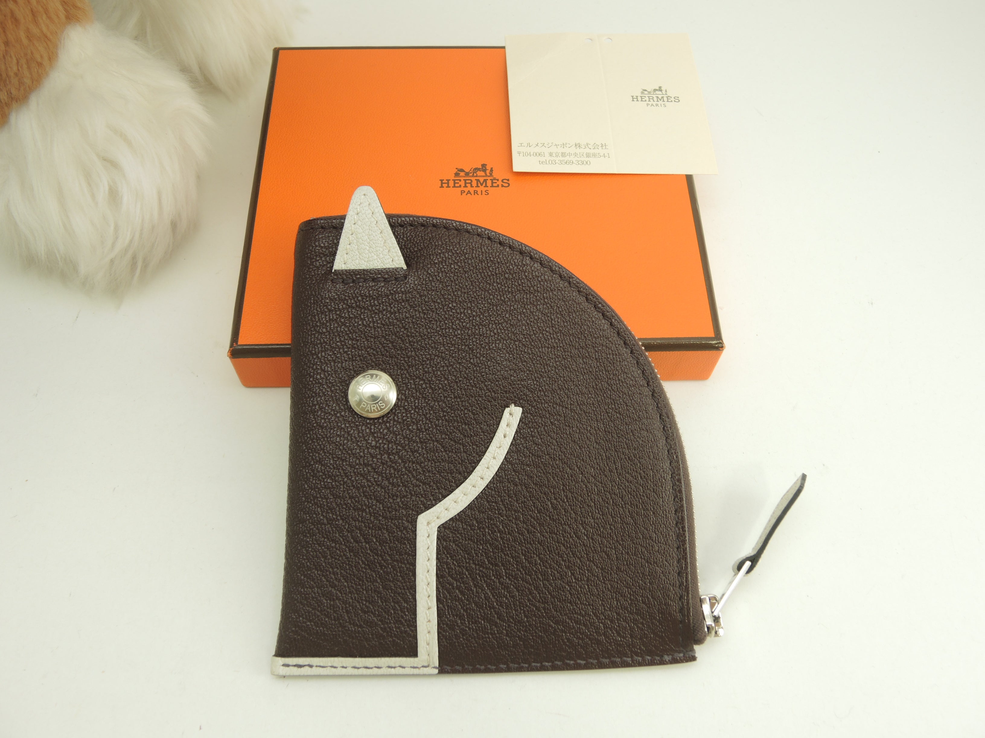 HERMES エルメス パドックウォレット エルメス パドックウォレット シェーブル 焦茶マッシュルーム コイン