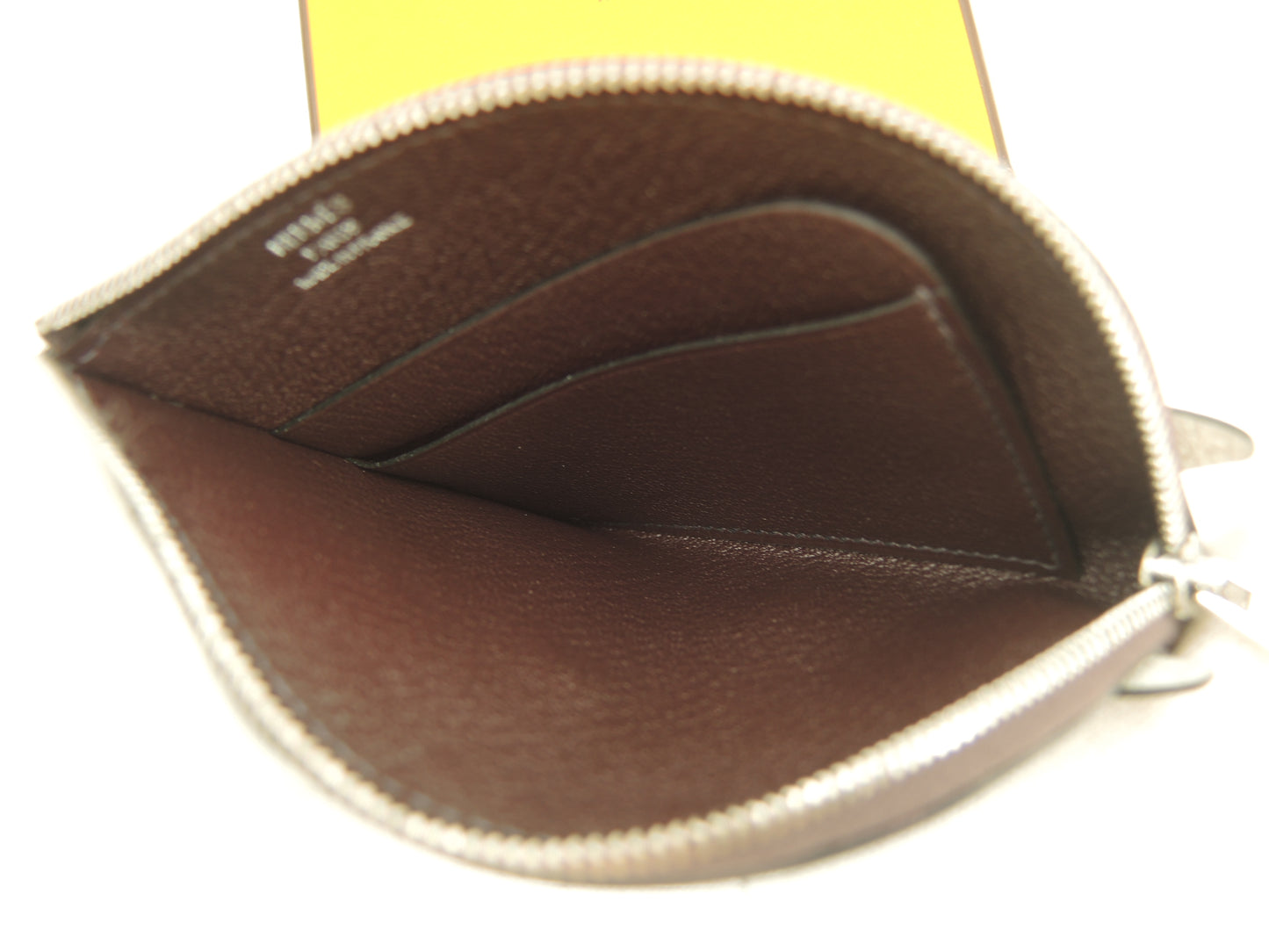 エルメス パドックウォレット シェーブル 焦茶マッシュルーム コインケース カードケース 未使用品@D
