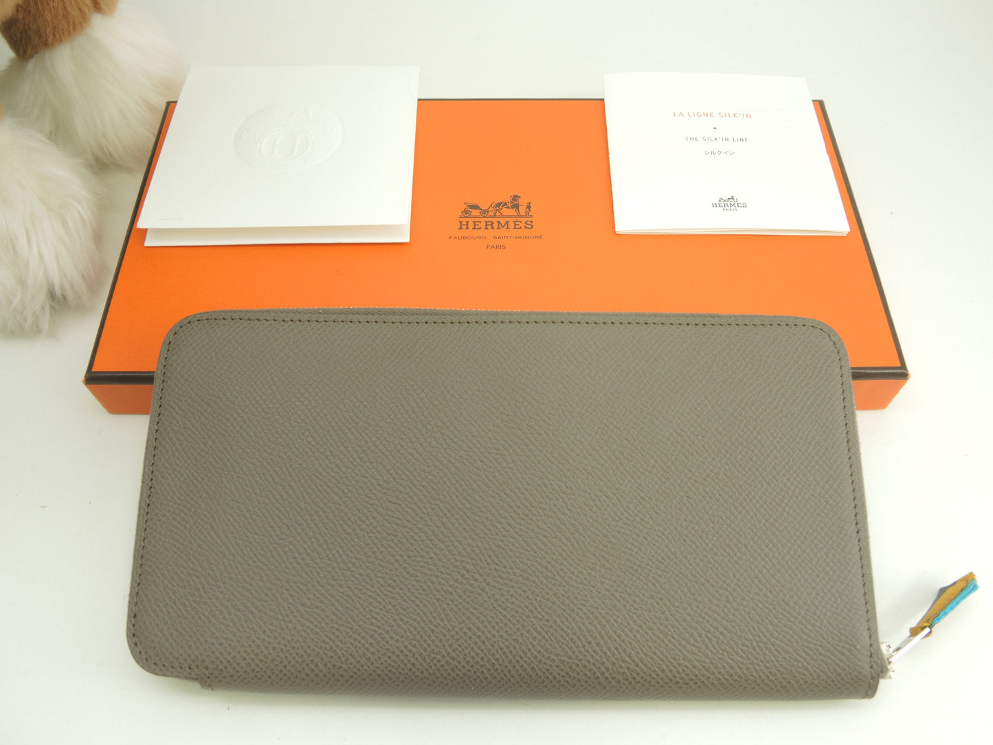 エルメス アザップロングシルクイン エプソン エタン 長財布 未使用@□P