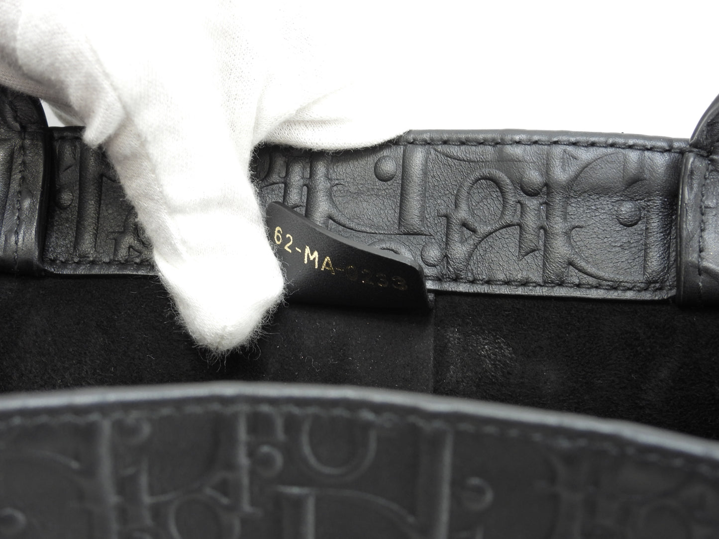 クリスチャンディオール ブックトート ミディアム レザー黒 ハンドバッグ トロッター@62-MA-0233