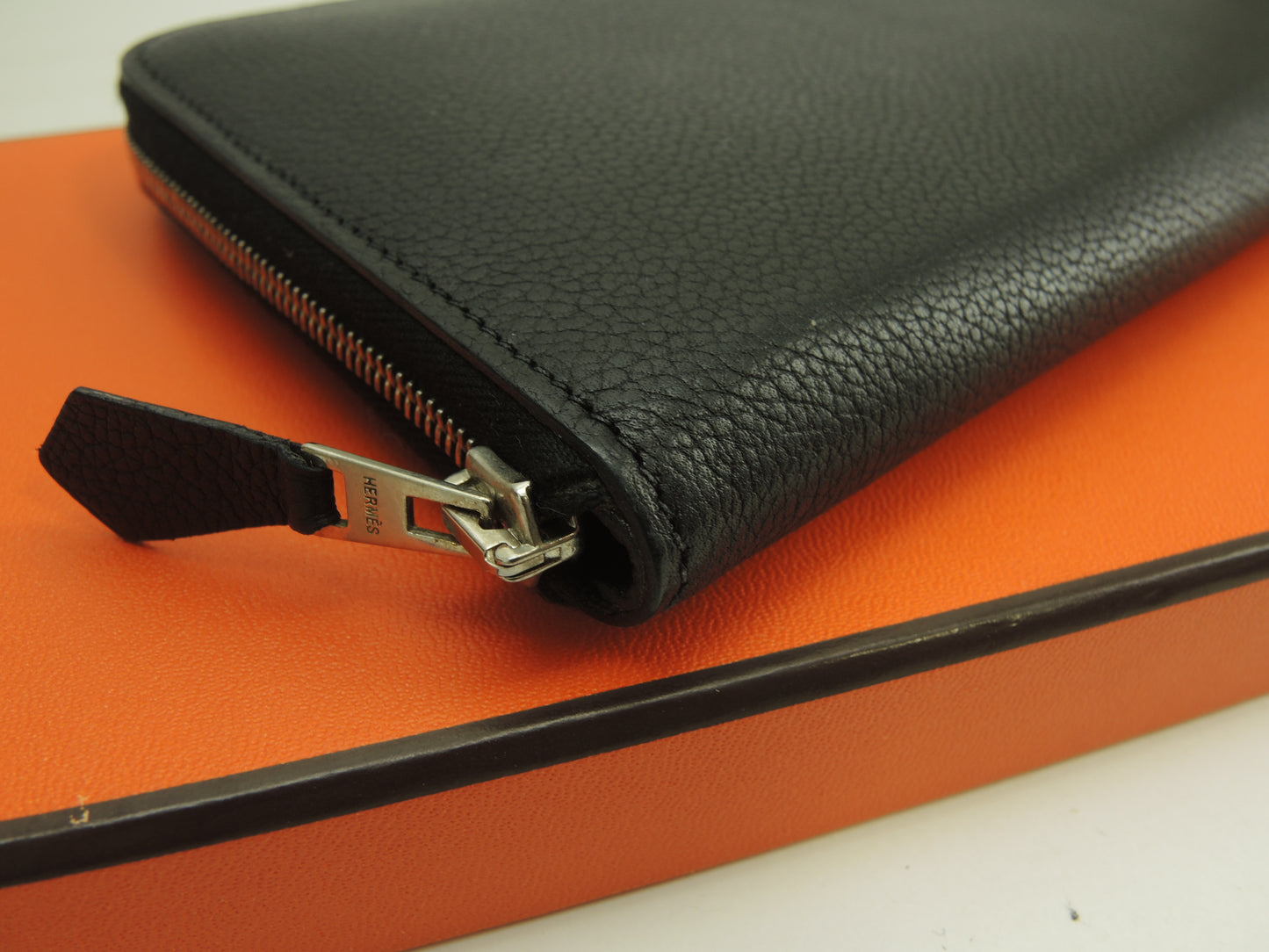 エルメス アザップロングクラシック フルレザー 黒 ラウンドジップ長財布 ロングウォレット@□L