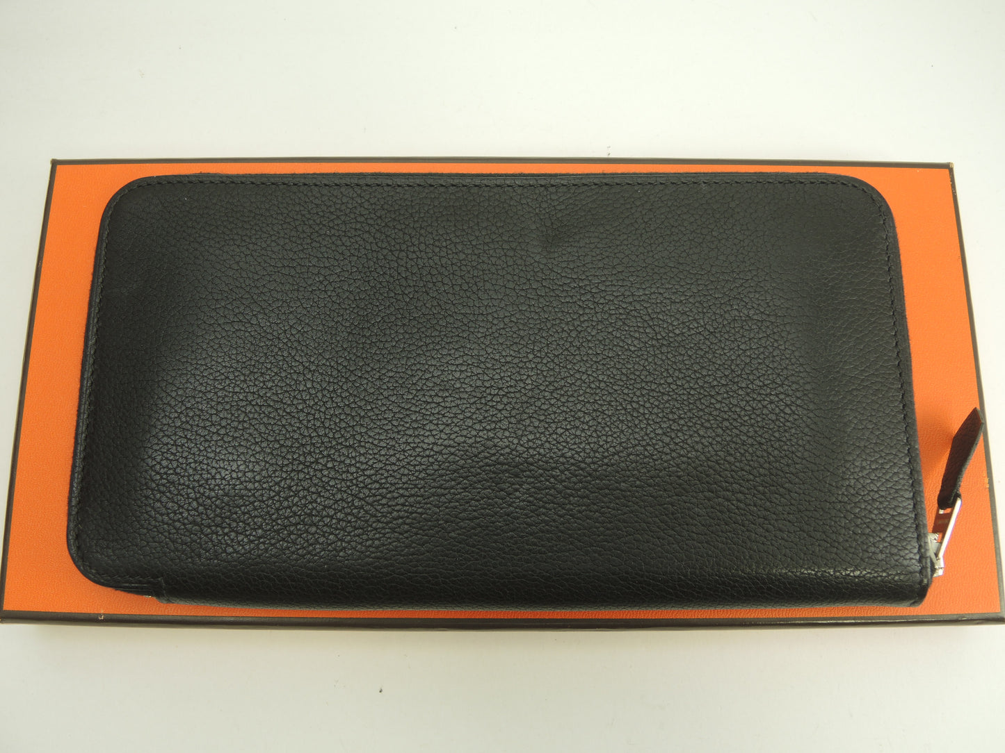 エルメス アザップロングクラシック フルレザー 黒 ラウンドジップ長財布 ロングウォレット@□L