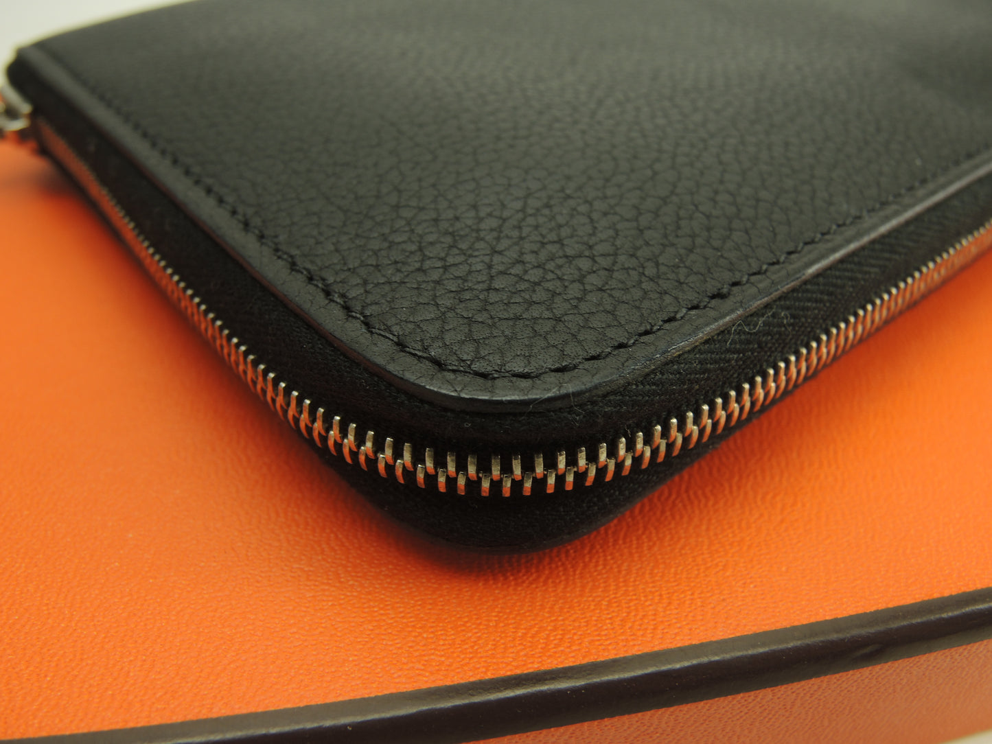 エルメス アザップロングクラシック フルレザー 黒 ラウンドジップ長財布 ロングウォレット@□L