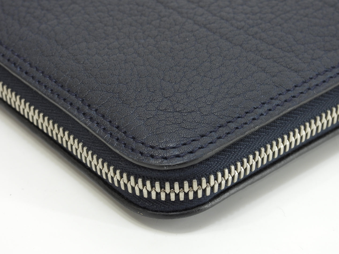 エルメス シルキーポップ フィヨルドレザー/シルク 紺紫白 エコバッグ ハンドバッグ極美品@□K