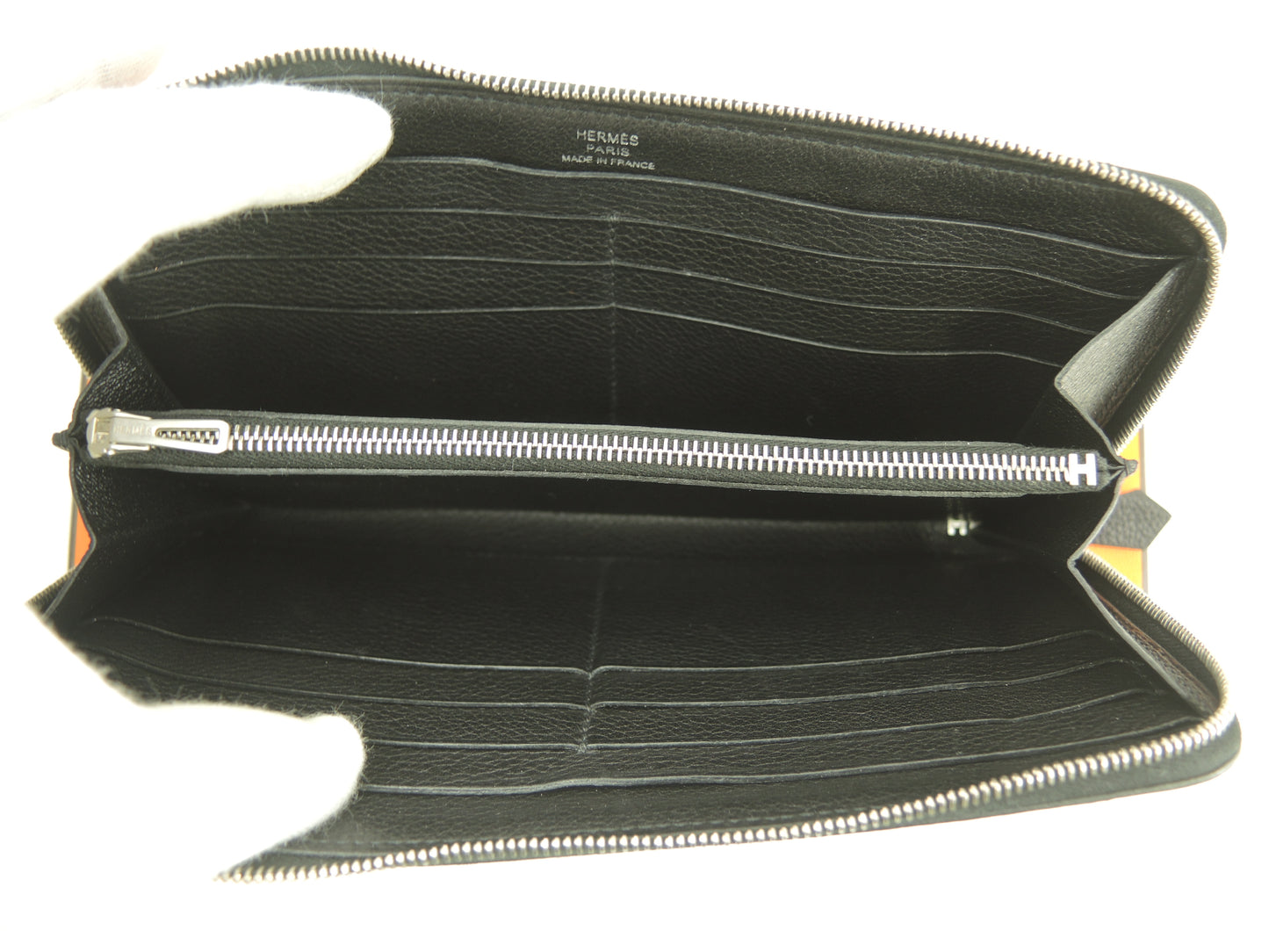 エルメス アザップロングクラシック フルレザー 黒 ラウンドジップ長財布 ロングウォレット@□L