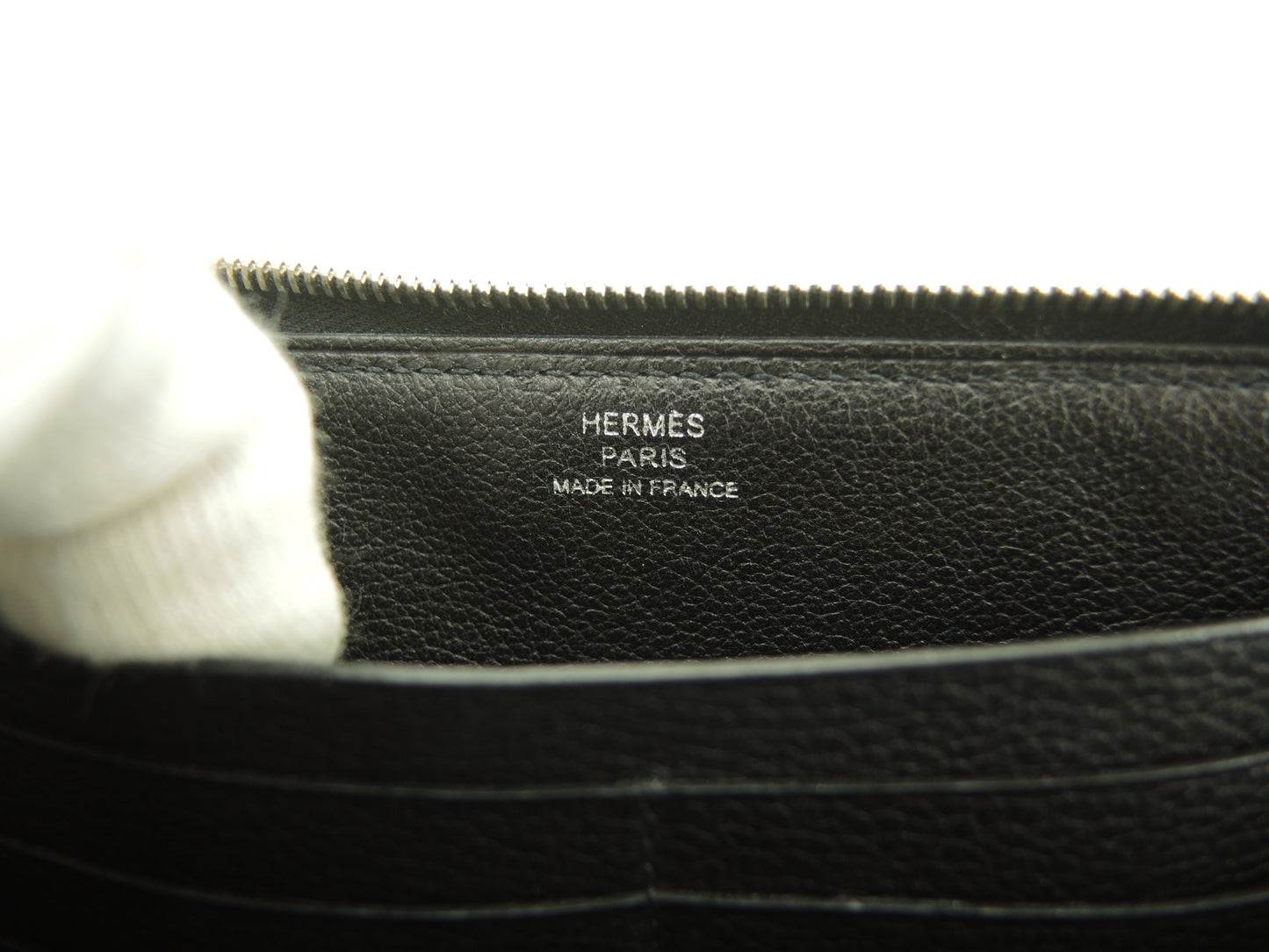 エルメス アザップロングクラシック フルレザー 黒 ラウンドジップ長財布 ロングウォレット@□L