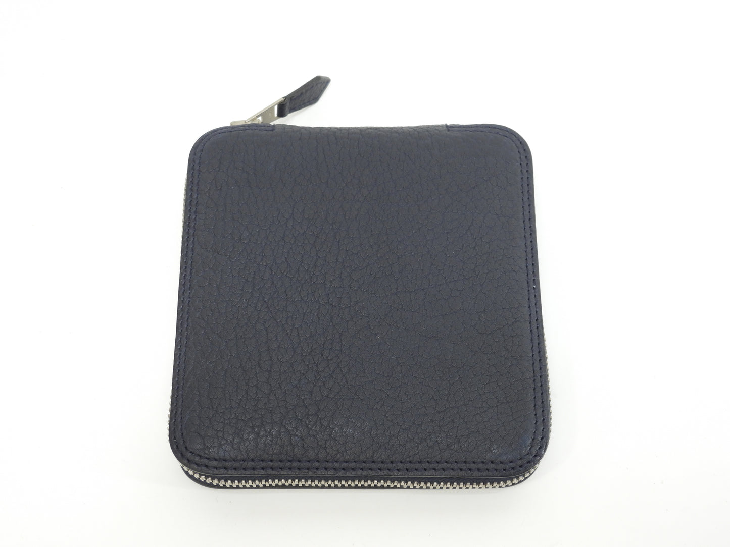 エルメス シルキーポップ フィヨルドレザー/シルク 紺紫白 エコバッグ ハンドバッグ極美品@□K