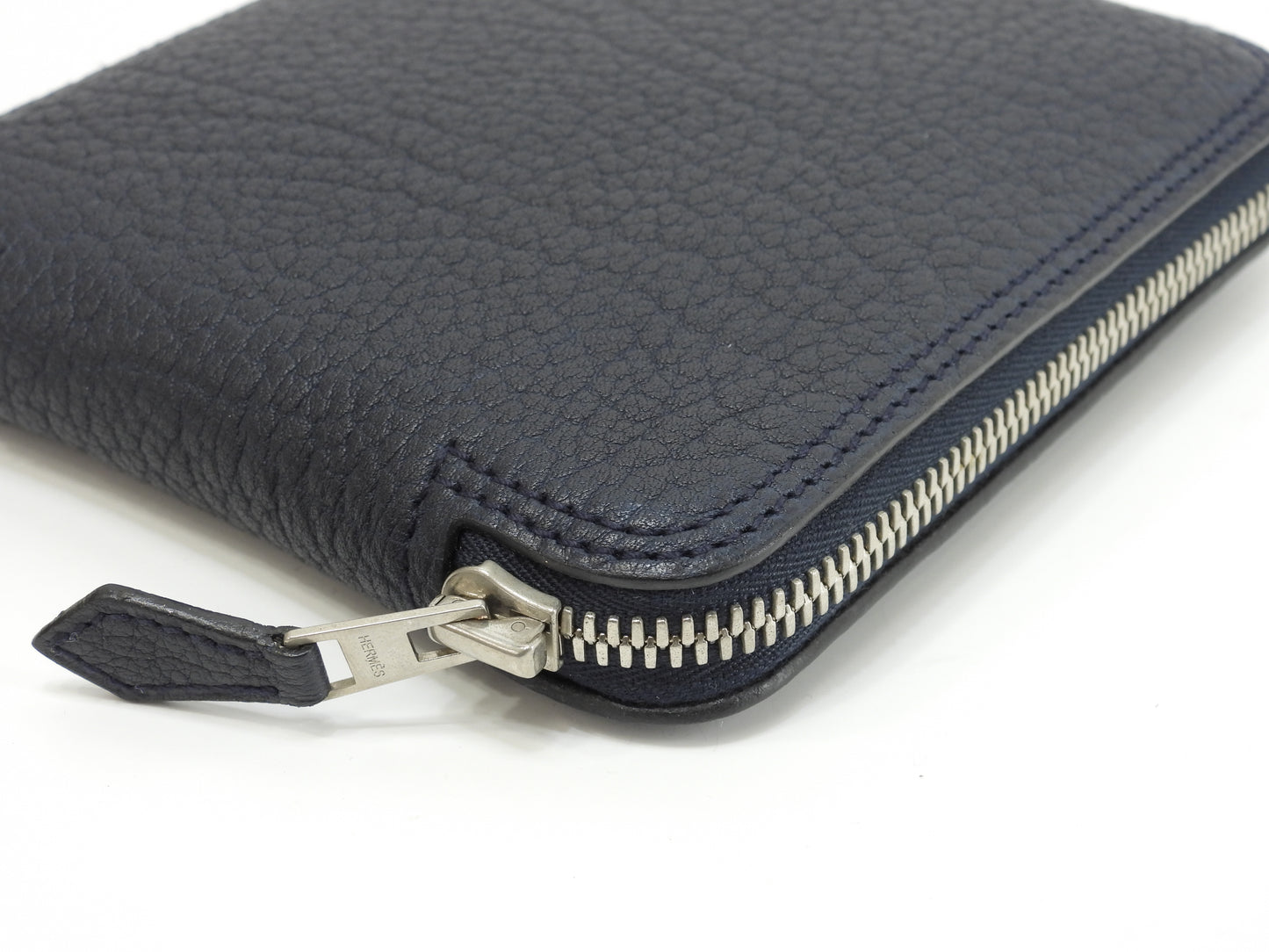 エルメス シルキーポップ フィヨルドレザー/シルク 紺紫白 エコバッグ ハンドバッグ極美品@□K