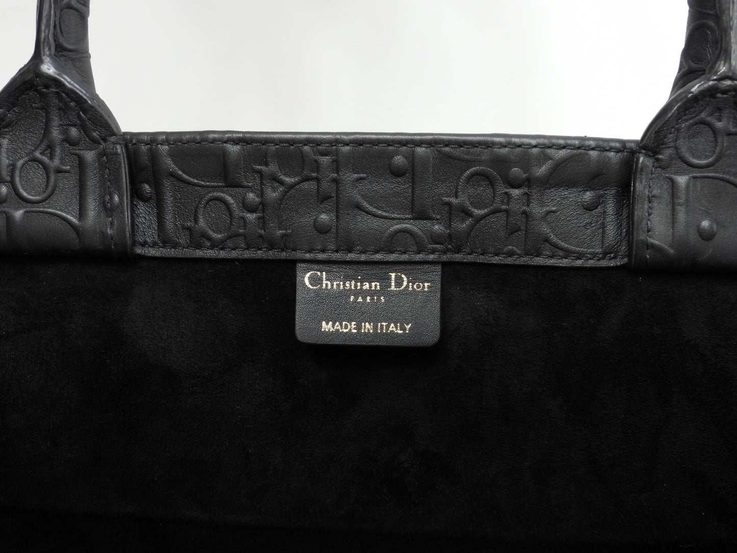 クリスチャンディオール ブックトート ミディアム レザー黒 ハンドバッグ トロッター@62-MA-0233