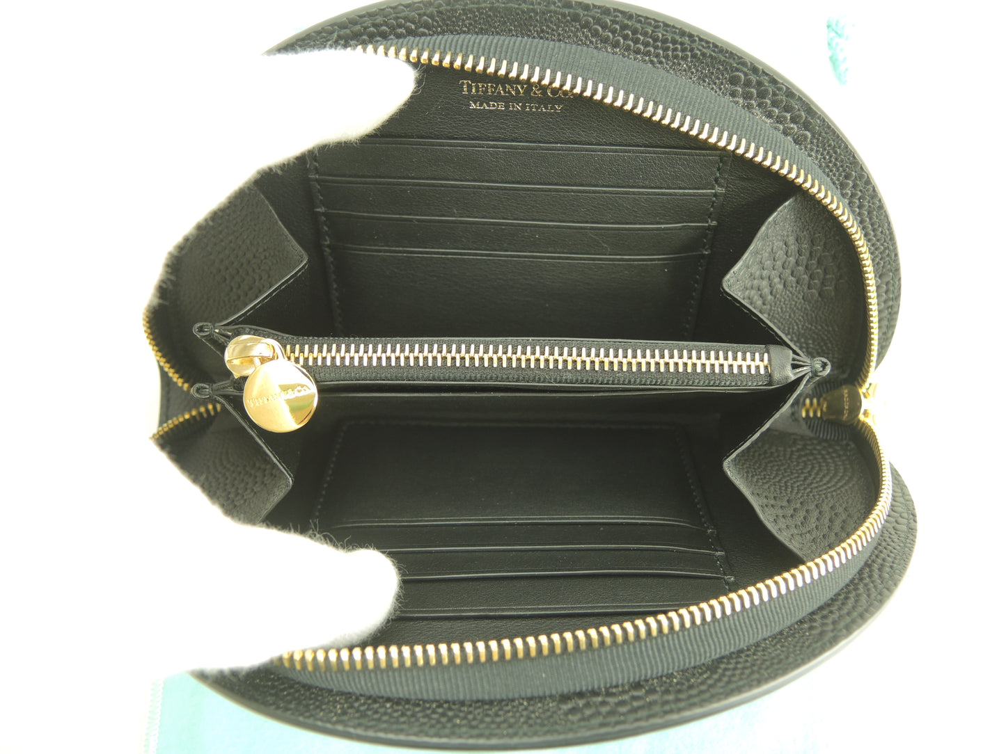 ティファニー ロングウォレット 半月 レザー黒 ジップアラウンドウォレット 未使用@ 2