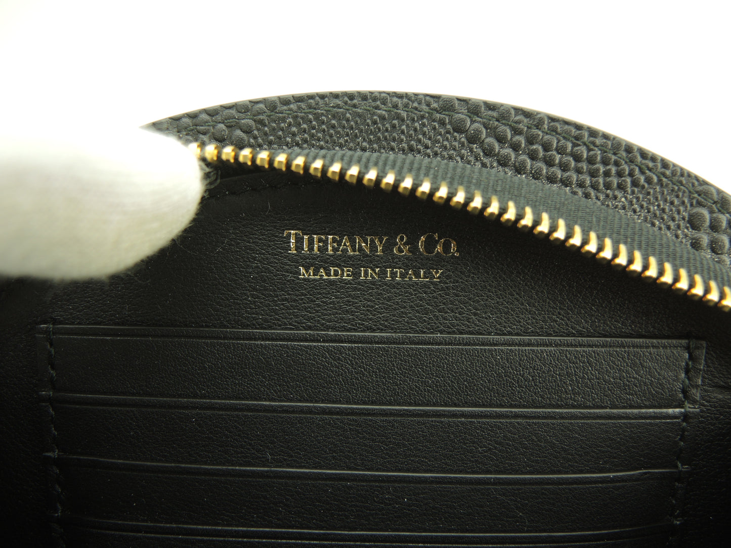 ティファニー ロングウォレット 半月 レザー黒 ジップアラウンドウォレット 未使用@ 2