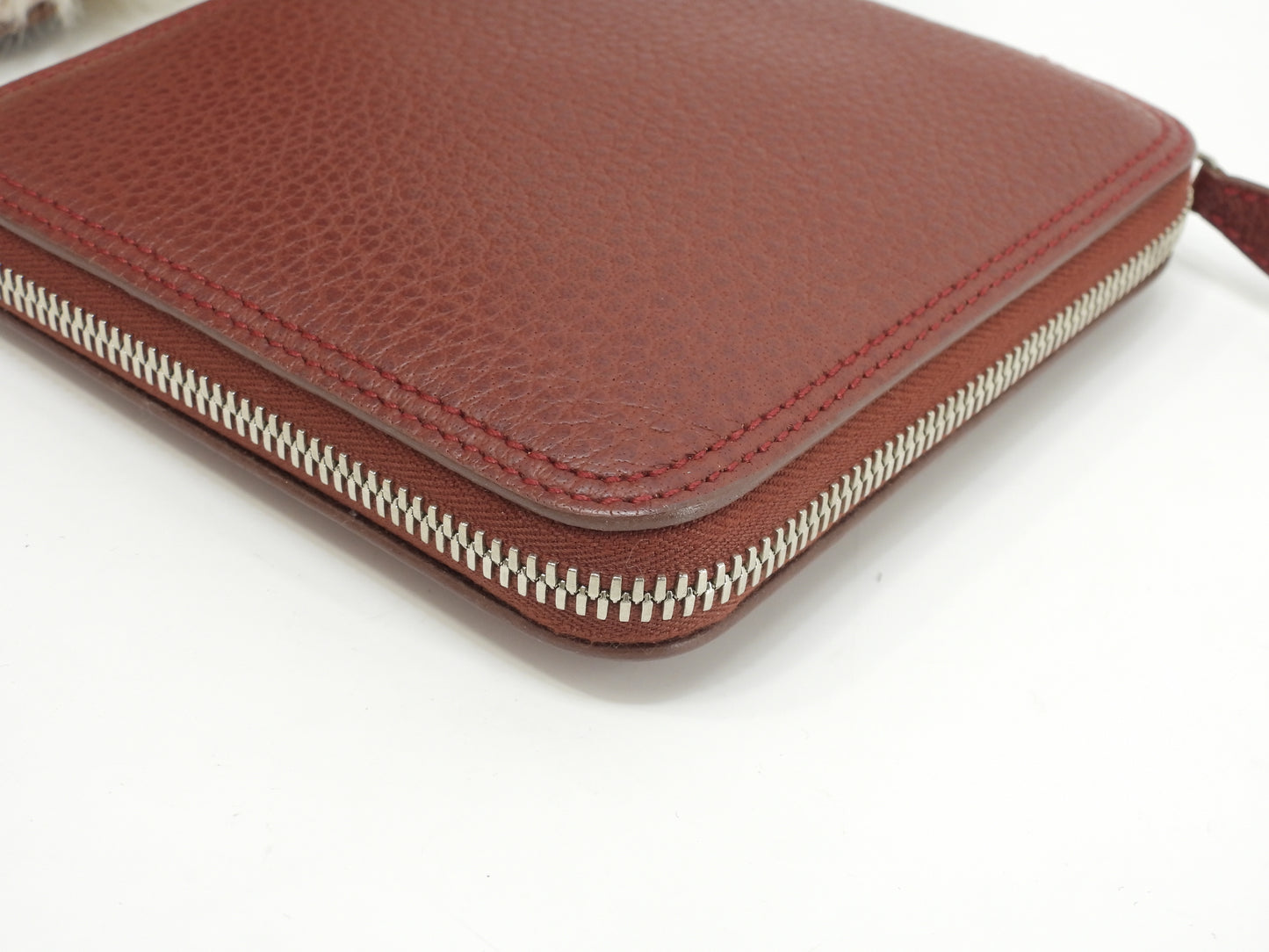 エルメス シルキーポップ シルク/ピンク/レザー赤茶 エコバッグ 折畳みハンドバッグ@□K