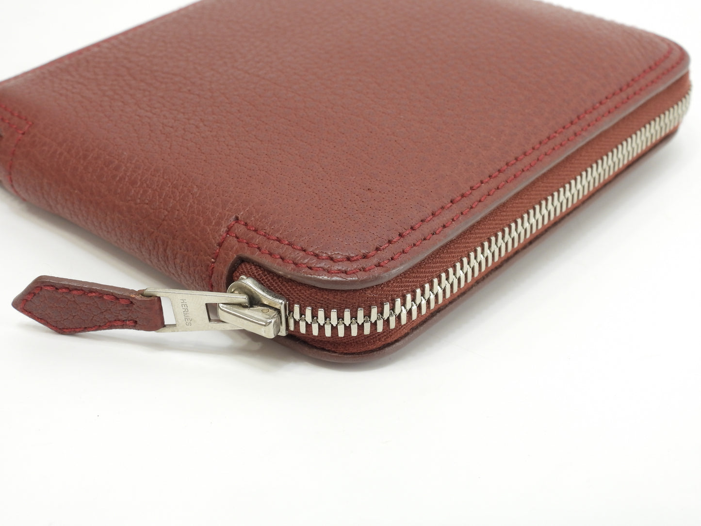 エルメス シルキーポップ シルク/ピンク/レザー赤茶 エコバッグ 折畳みハンドバッグ@□K