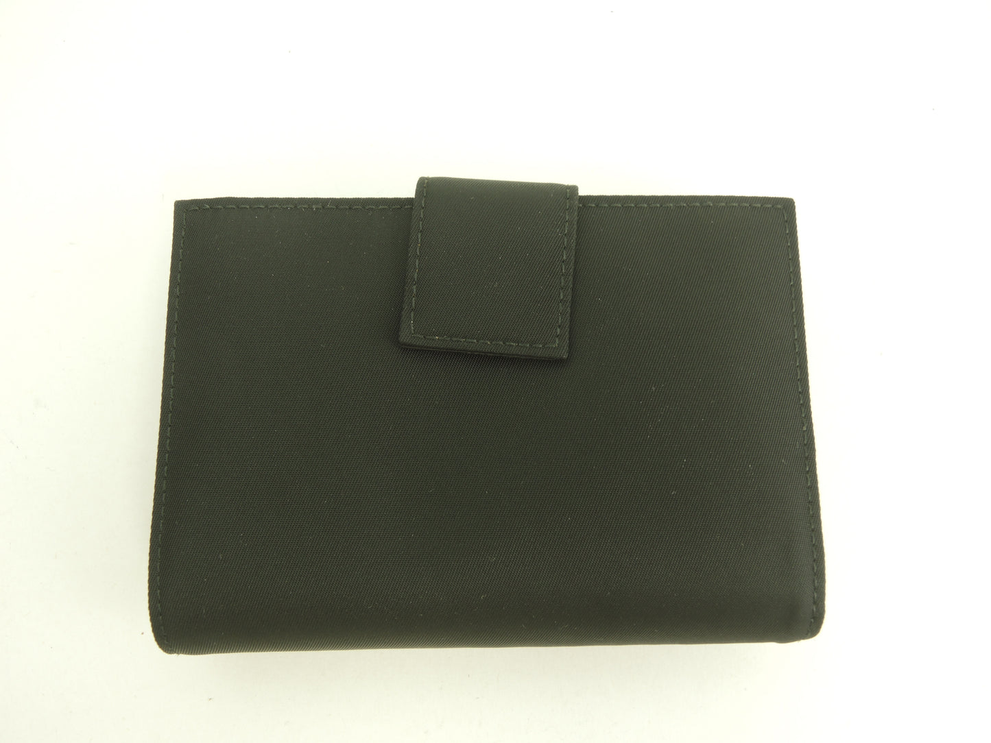 プラダ コンパクトウォレット テスート/サフィアーノ 黒 Wホック財布 未使用@129