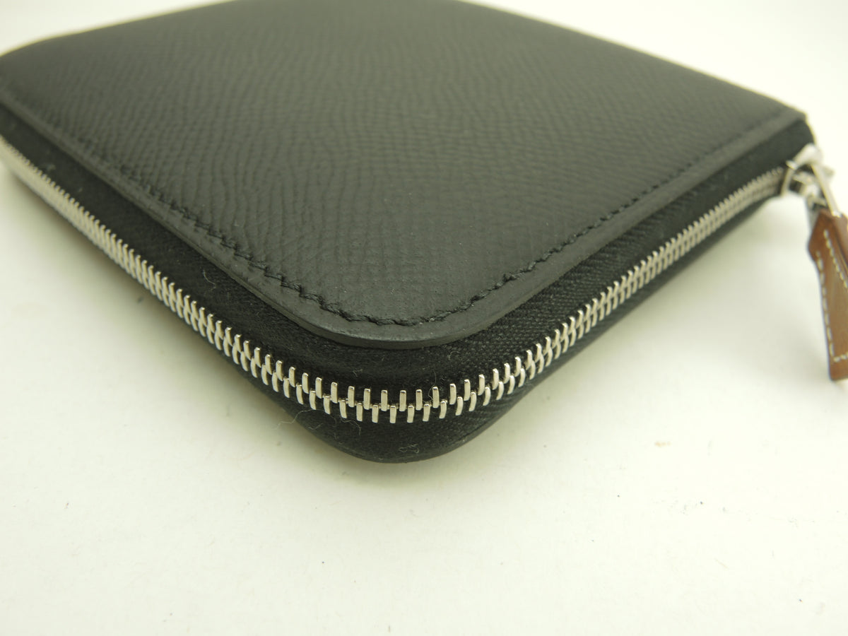エルメス アザップコンパクトシルクイン ヴォーエプソン 黒 スモールウォレット 財布 新品@G
