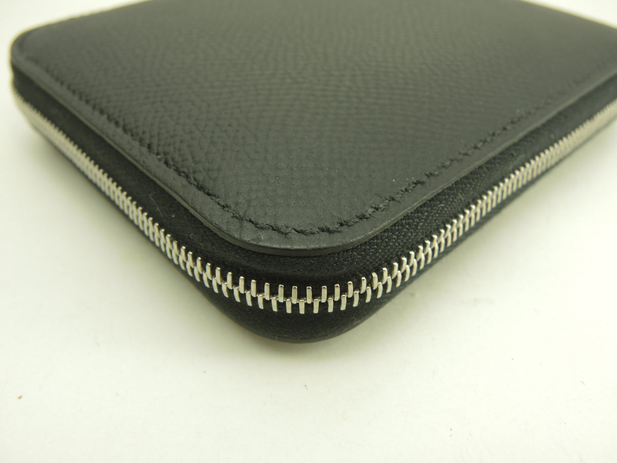 エルメス アザップコンパクトシルクイン ヴォーエプソン 黒 スモールウォレット 財布 新品@G