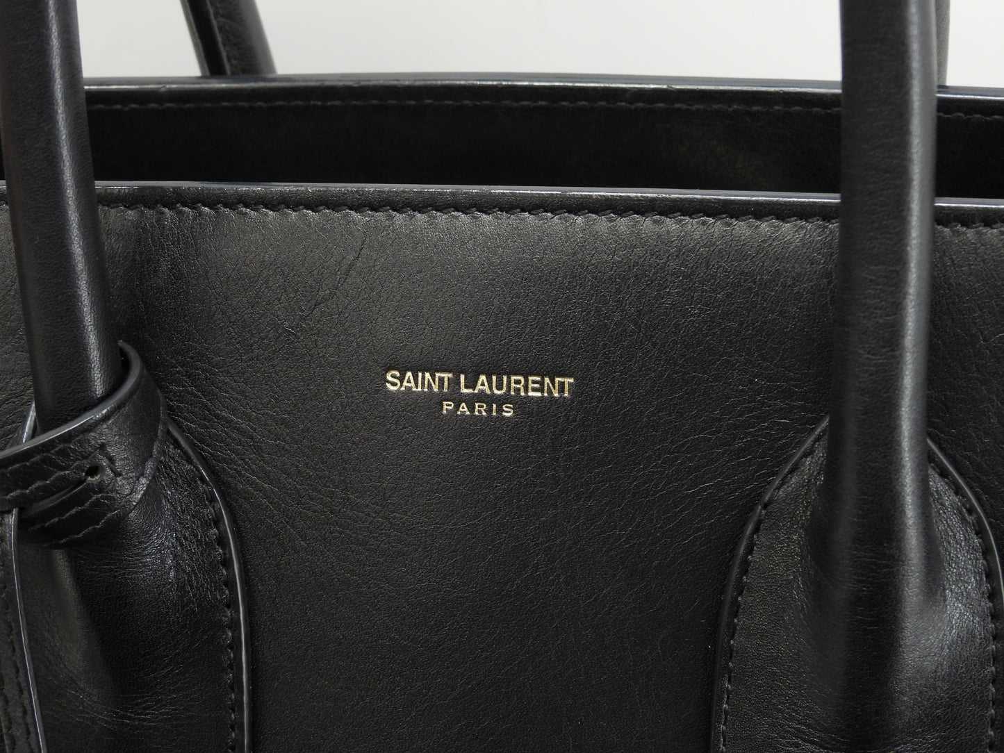 サンローラン サックドジュール スムースレザー 黒 トートバッグ ハンドバッグ YSL@VLR324823-1013