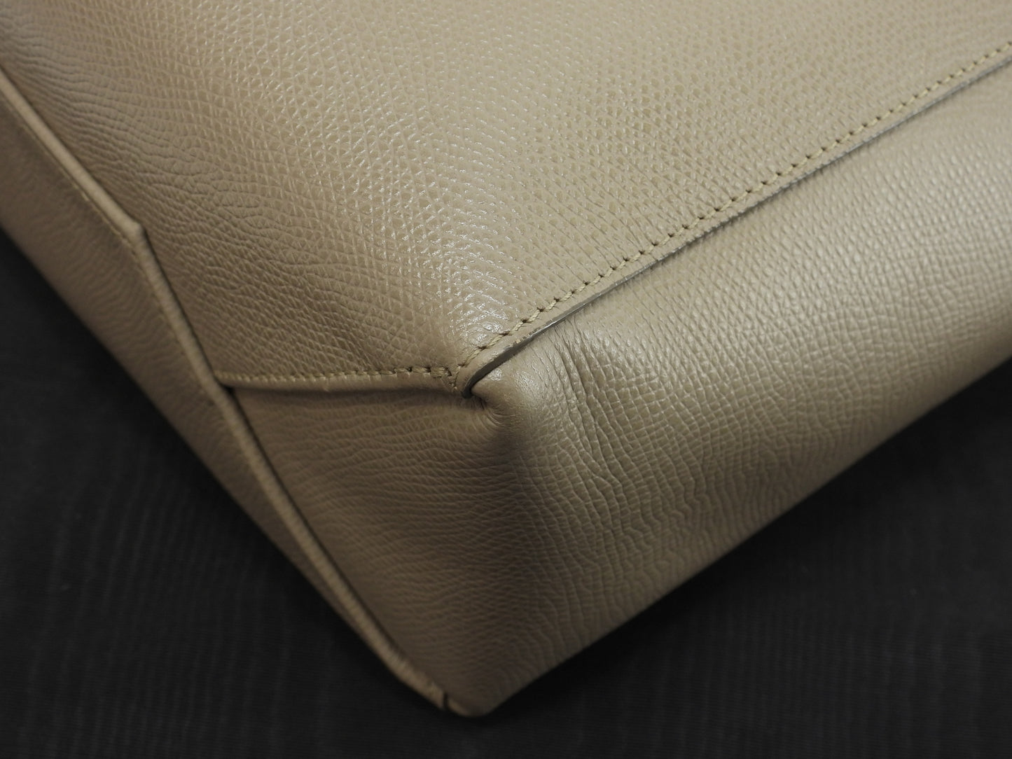 セリーヌ カバスモール ヴェルティカル レザー灰 ショルダーストラップ付ハンドバッグ ポシェット@F-CU-1118