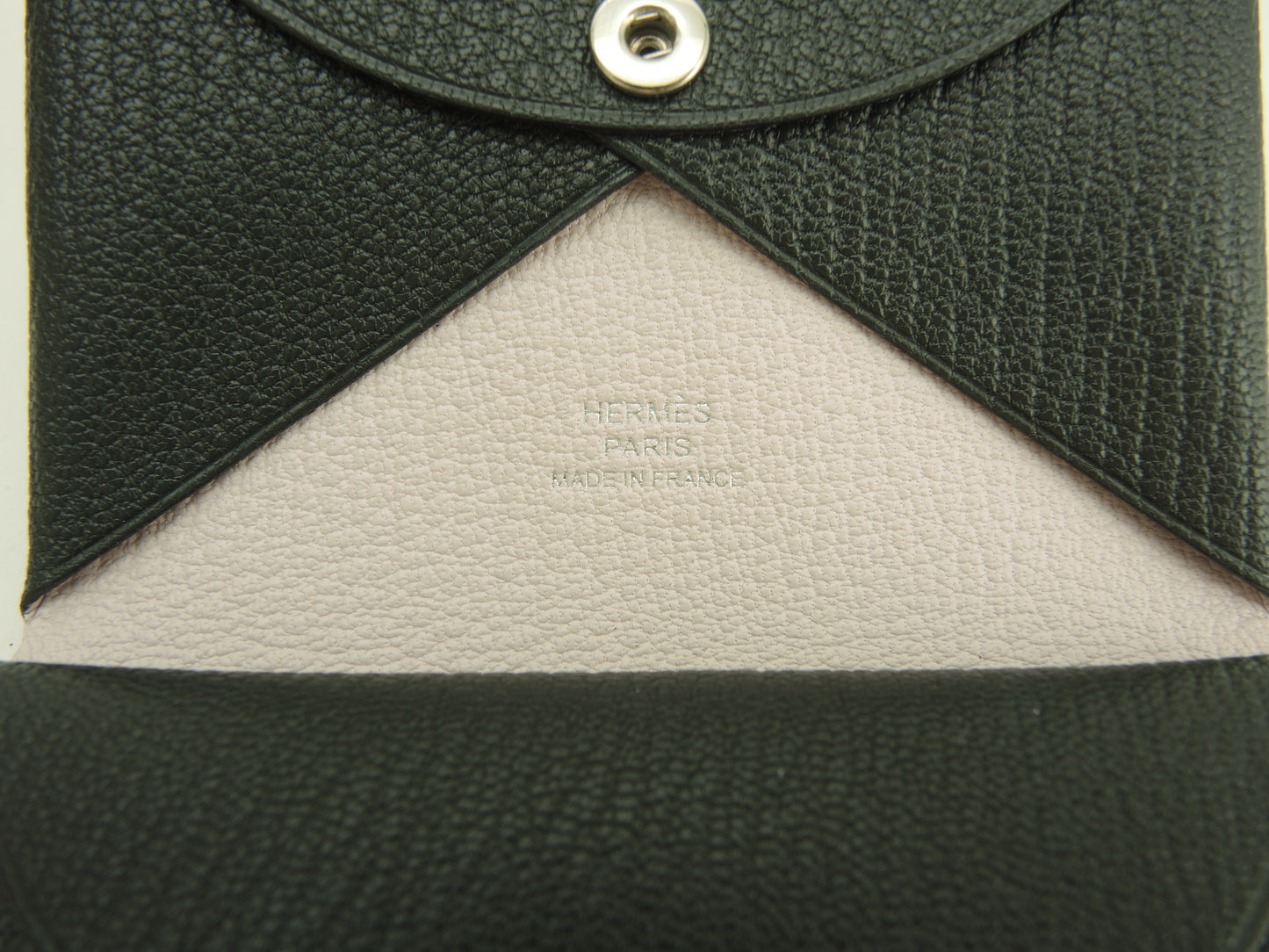エルメス カルヴィデュオ ヴェルソ シェーブル濃灰ピンク ミニ財布 スモールウォレット 新品@W